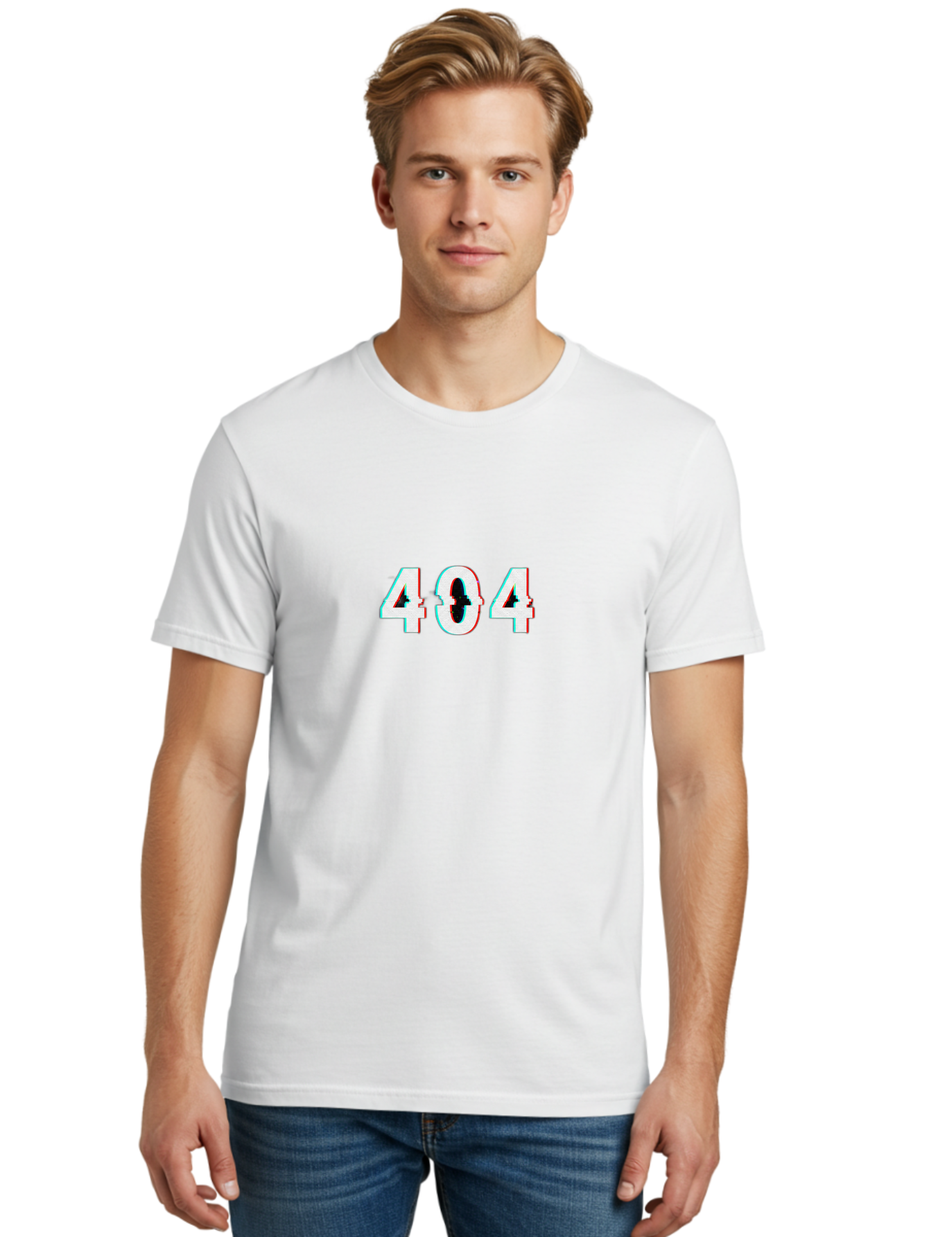 404-1 Men'S Graphic Tee, 100% Cotton, Comfortable Casual Summer Wear, Machine Washable, 404 Error, Glitch Effect, Distorted Text, Error Message, Page Not Found, Website Error, Digital Glitch Baa058 22