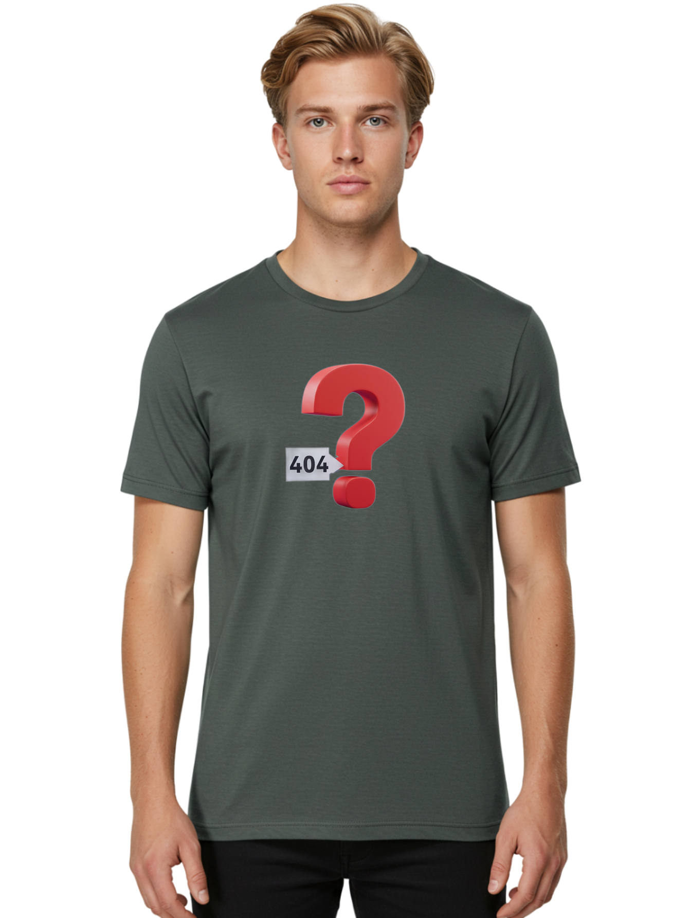 404-2 Men'S Graphic Tee, 100% Cotton, Comfortable Casual Summer Wear, Machine Washable, Error Message, Page Not Found, 404 Number, Question Mark, Digital Glitch, Website Error, Technical Issue, Problem Solving, Troubleshooting Baa059 26
