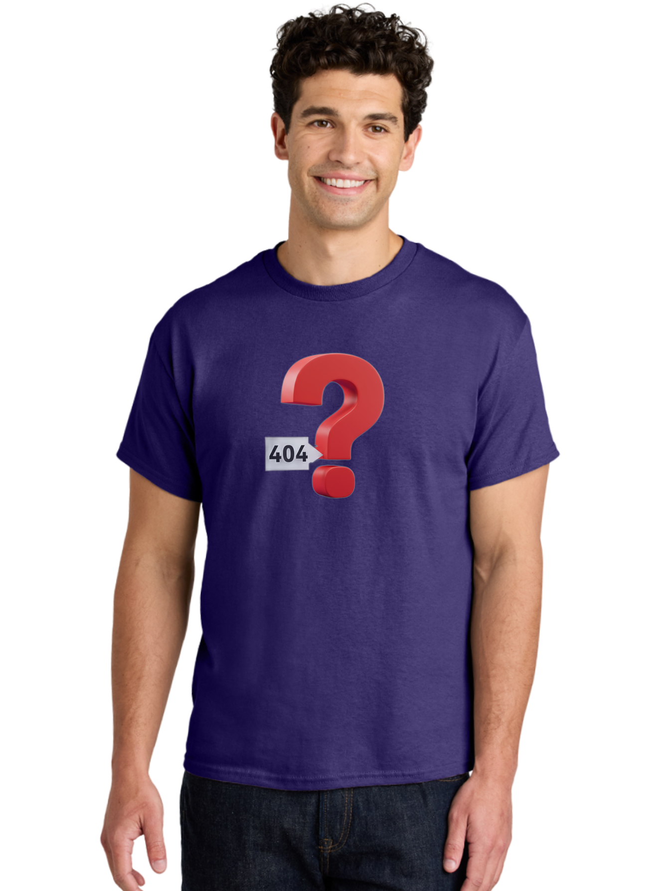 404-2 Men'S Graphic Tee, 100% Cotton, Comfortable Casual Summer Wear, Machine Washable, Error Message, Page Not Found, 404 Number, Question Mark, Digital Glitch, Website Error, Technical Issue, Problem Solving, Troubleshooting Baa059 30