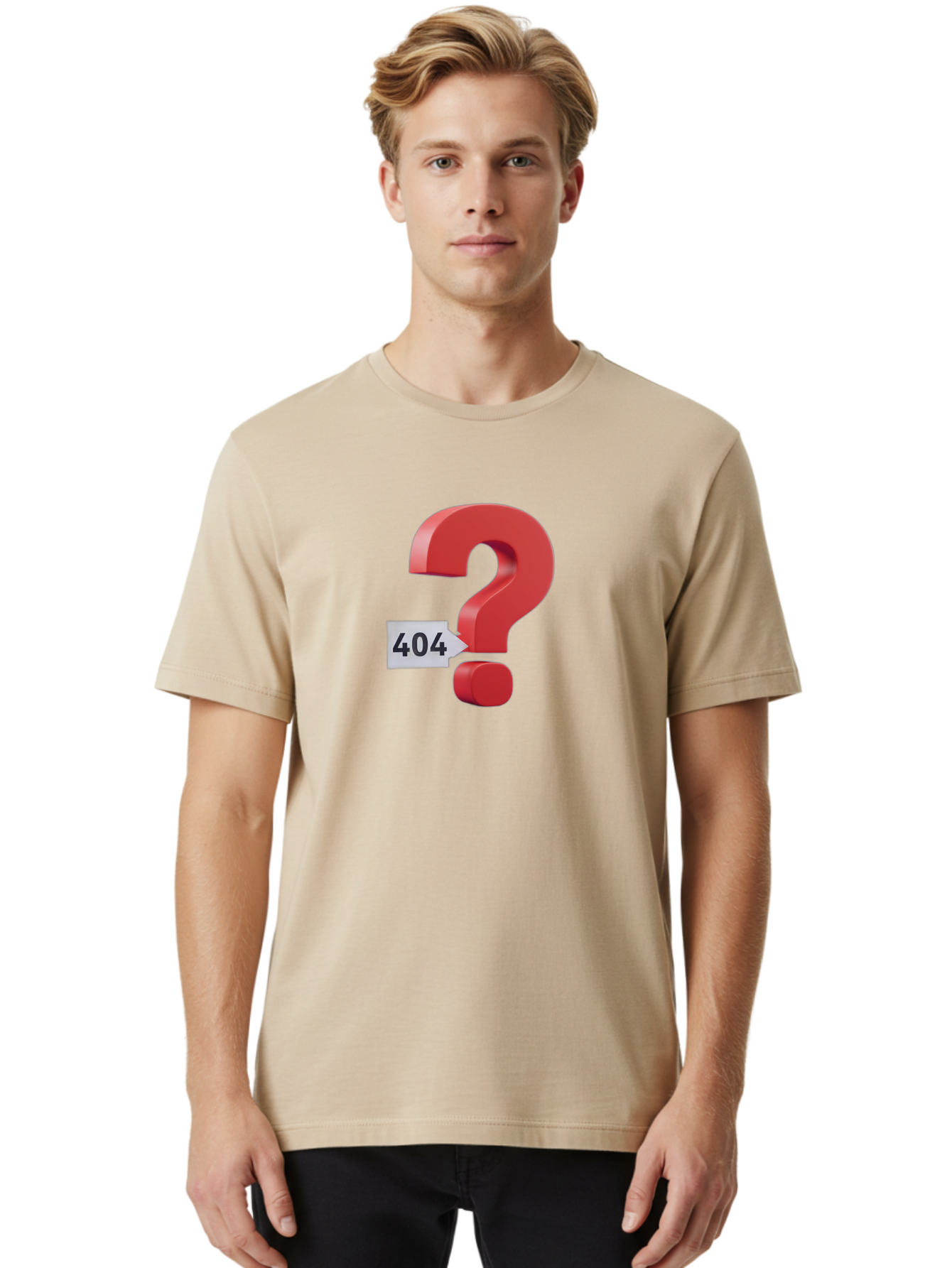404-2 Men'S Graphic Tee, 100% Cotton, Comfortable Casual Summer Wear, Machine Washable, Error Message, Page Not Found, 404 Number, Question Mark, Digital Glitch, Website Error, Technical Issue, Problem Solving, Troubleshooting Baa059 24