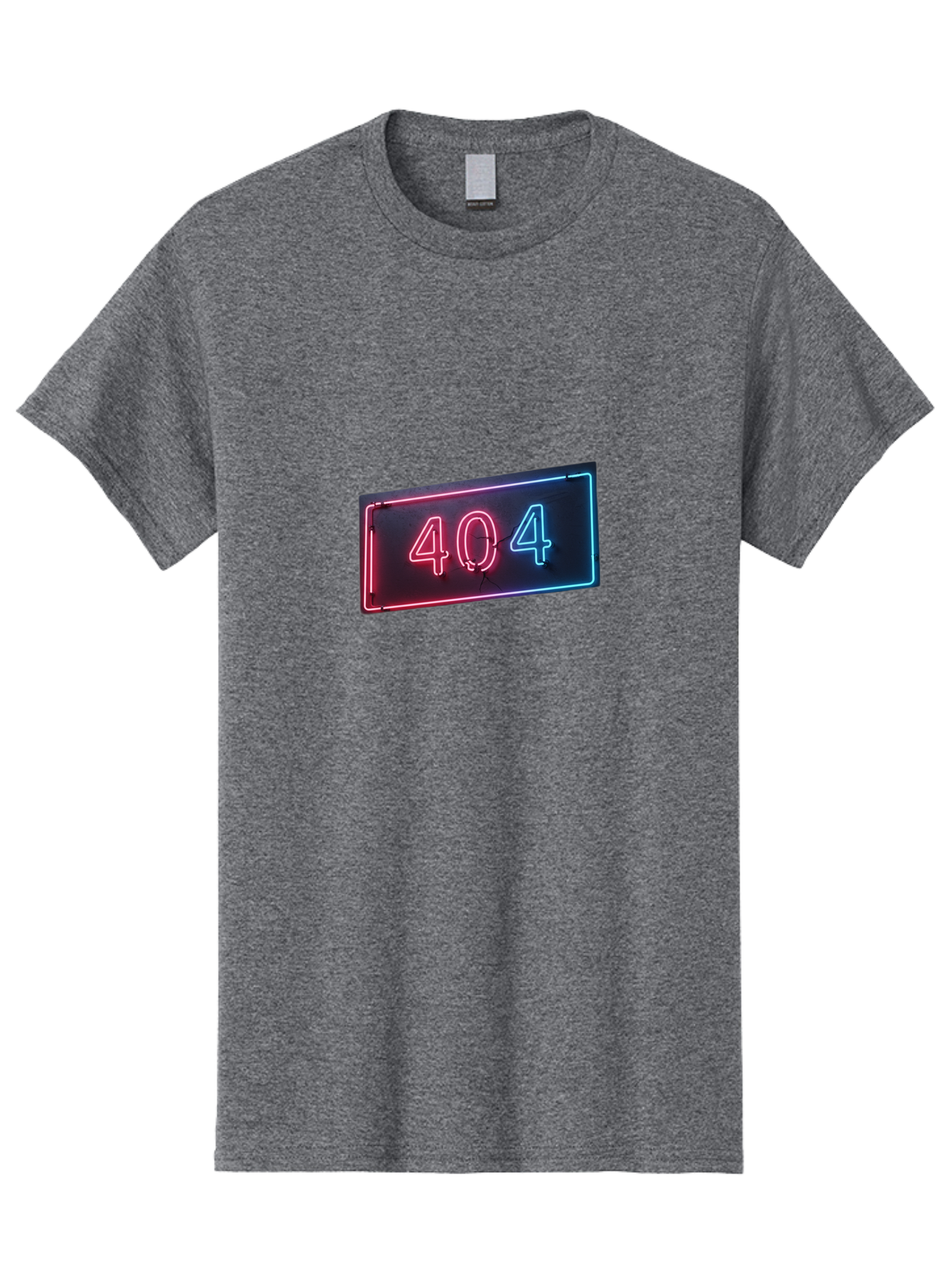 404-4 Men'S Graphic Tee, 100% Cotton, Comfortable Casual Summer Wear, Machine Washable, 404 Error Sign, Neon Sign, Red And Blue Neon, Glowing Numbers, Page Not Found, Error Message, Digital Signage Baa061 23
