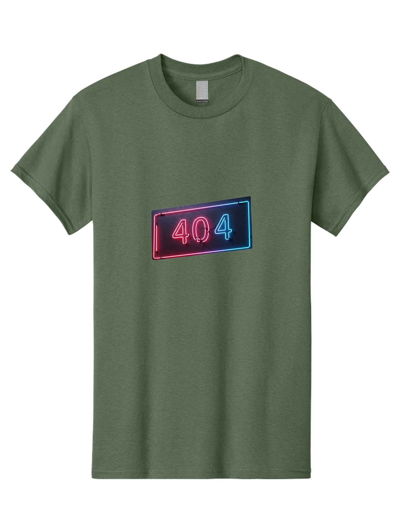 404-4 Men'S Graphic Tee, 100% Cotton, Comfortable Casual Summer Wear, Machine Washable, 404 Error Sign, Neon Sign, Red And Blue Neon, Glowing Numbers, Page Not Found, Error Message, Digital Signage Baa061 29
