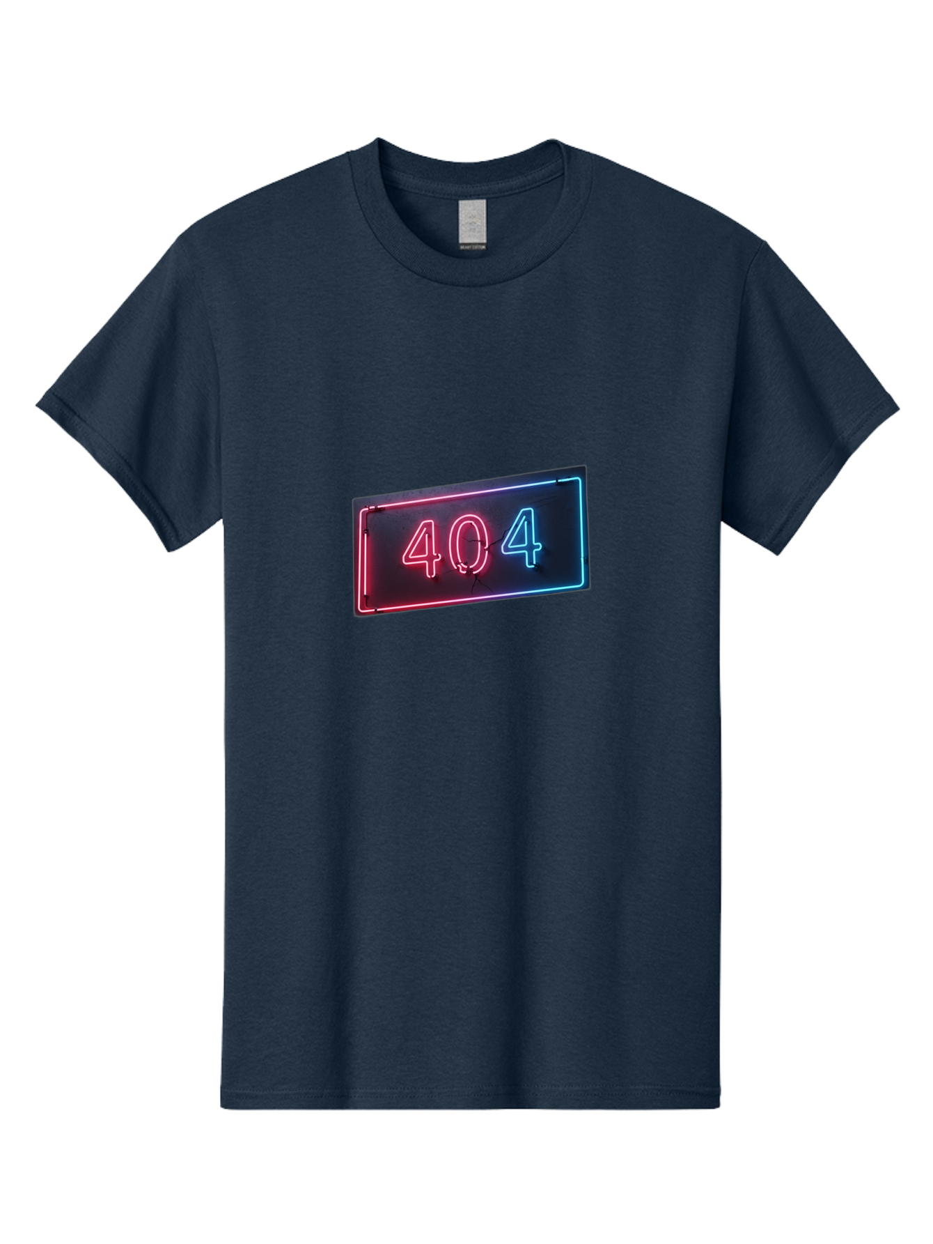 404-4 Men'S Graphic Tee, 100% Cotton, Comfortable Casual Summer Wear, Machine Washable, 404 Error Sign, Neon Sign, Red And Blue Neon, Glowing Numbers, Page Not Found, Error Message, Digital Signage Baa061 17