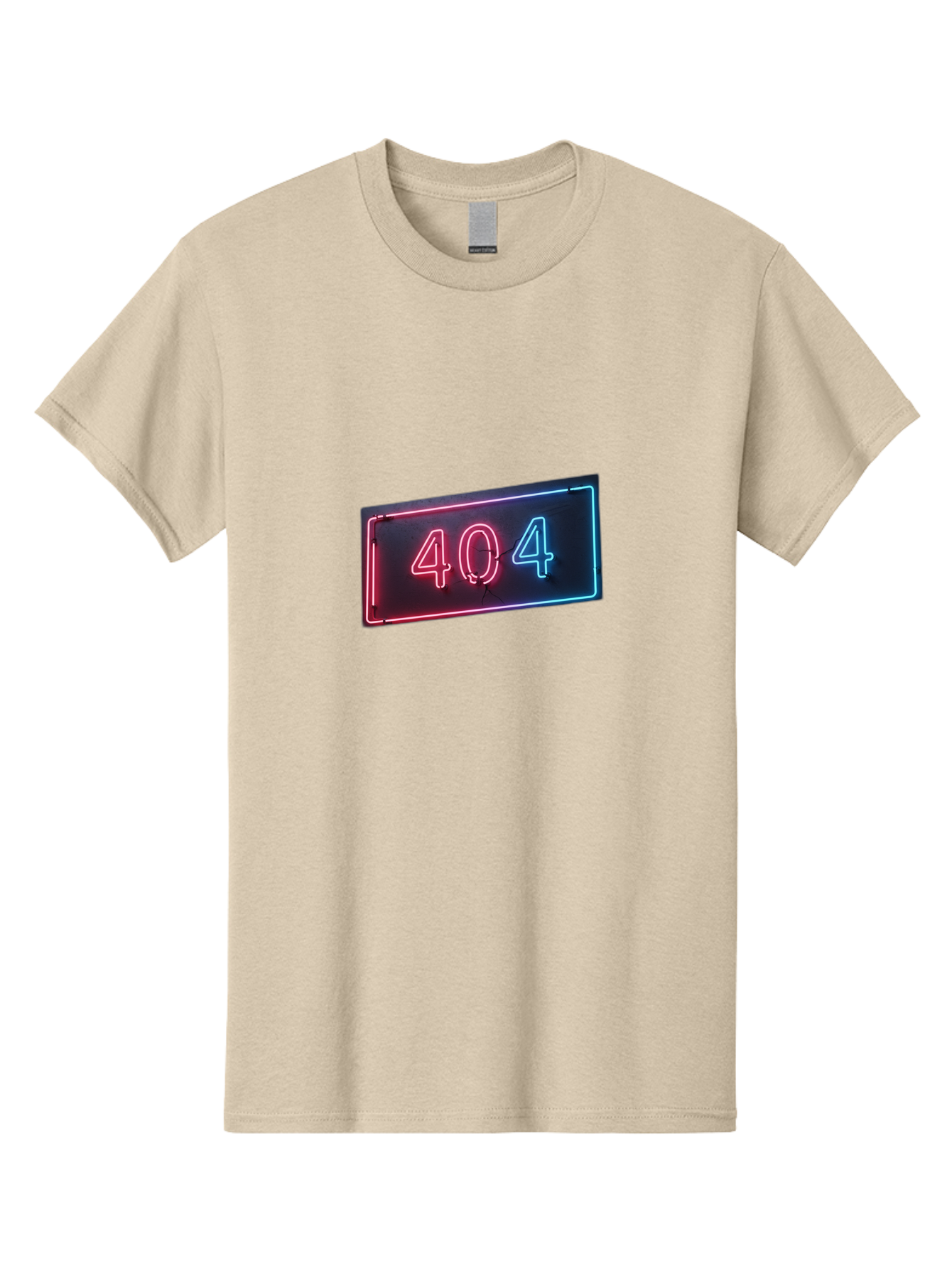 404-4 Men'S Graphic Tee, 100% Cotton, Comfortable Casual Summer Wear, Machine Washable, 404 Error Sign, Neon Sign, Red And Blue Neon, Glowing Numbers, Page Not Found, Error Message, Digital Signage Baa061 27