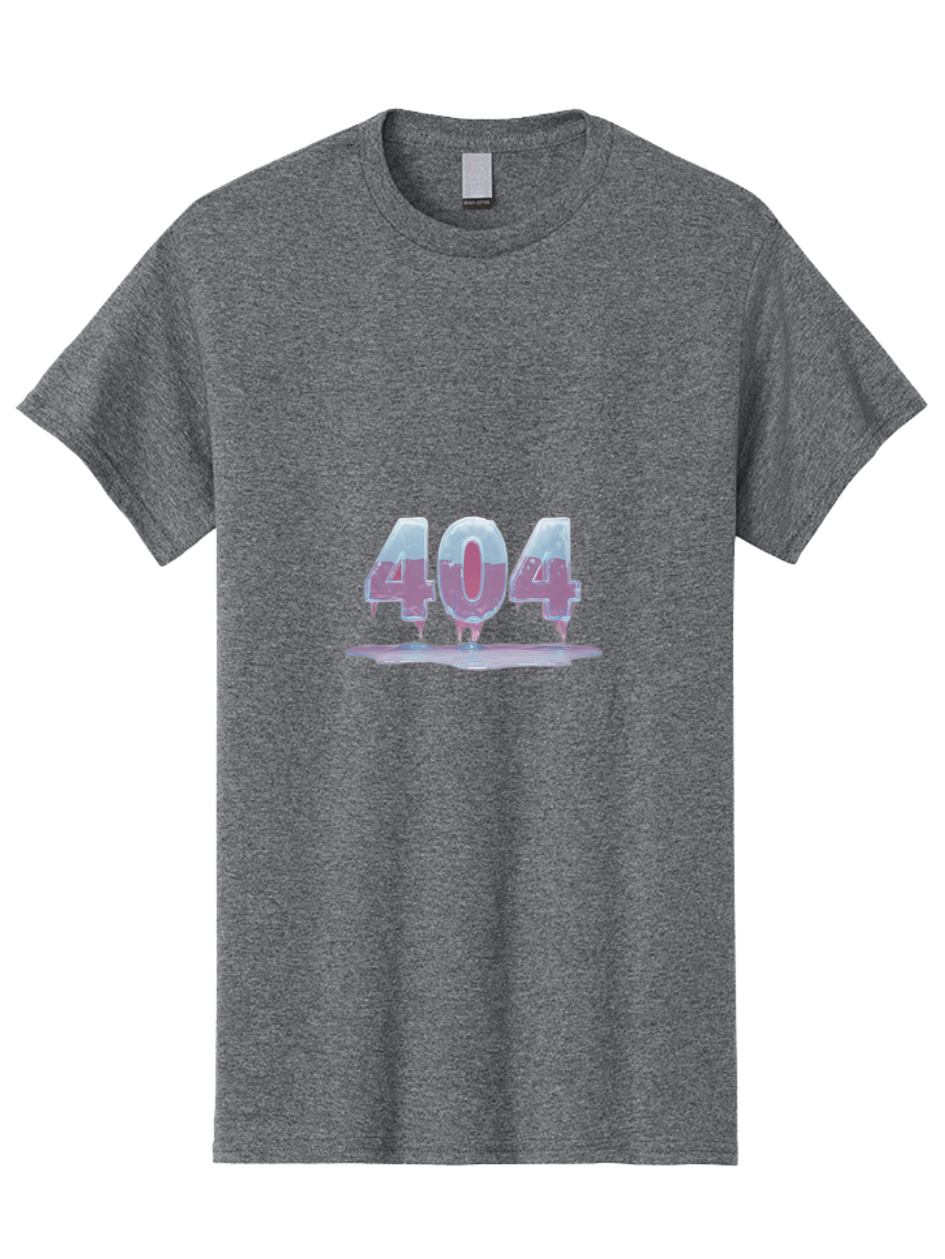 404-5 Men'S Graphic Tee, 100% Cotton, Comfortable Casual Summer Wear, Machine Washable, Melting 404 Error, Distorted Numbers, Liquid Effect, Page Not Found, Website Error, Web Design Glitch, Futuristic Font Baa062 17