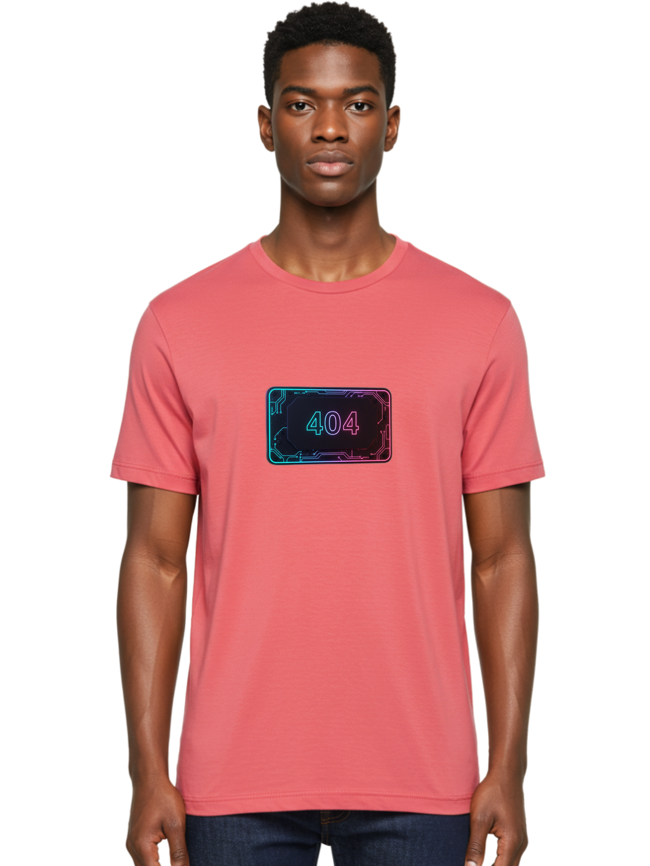 404-8 Men'S Graphic Tee, 100% Cotton, Comfortable Casual Summer Wear, Machine Washable, 404 Error Message, Futuristic Design, Neon Lights, Circuit Board, Error Page, Page Not Found, Tech Glitch, Digital Error Baa065 30
