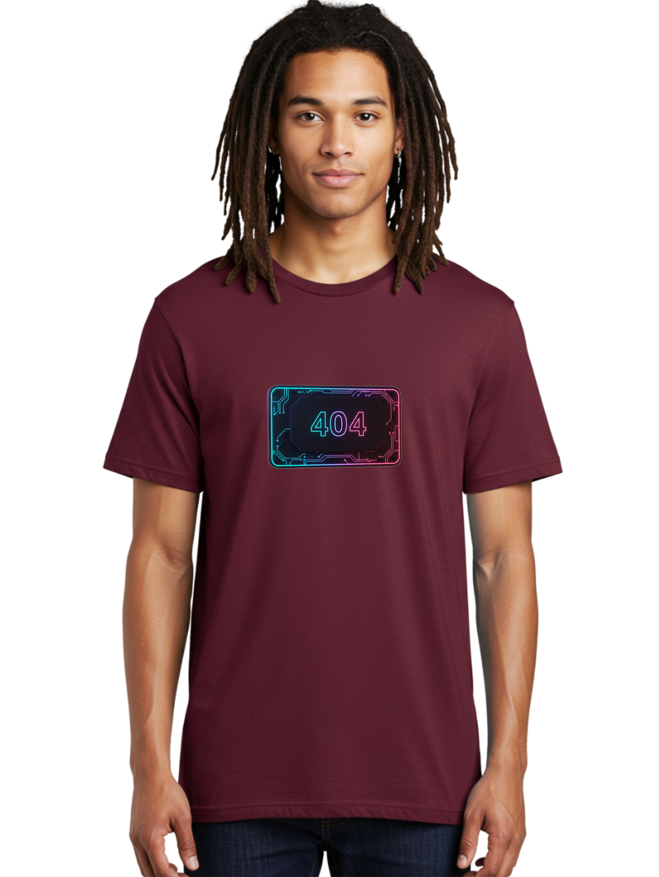 404-8 Men'S Graphic Tee, 100% Cotton, Comfortable Casual Summer Wear, Machine Washable, 404 Error Message, Futuristic Design, Neon Lights, Circuit Board, Error Page, Page Not Found, Tech Glitch, Digital Error Baa065 28
