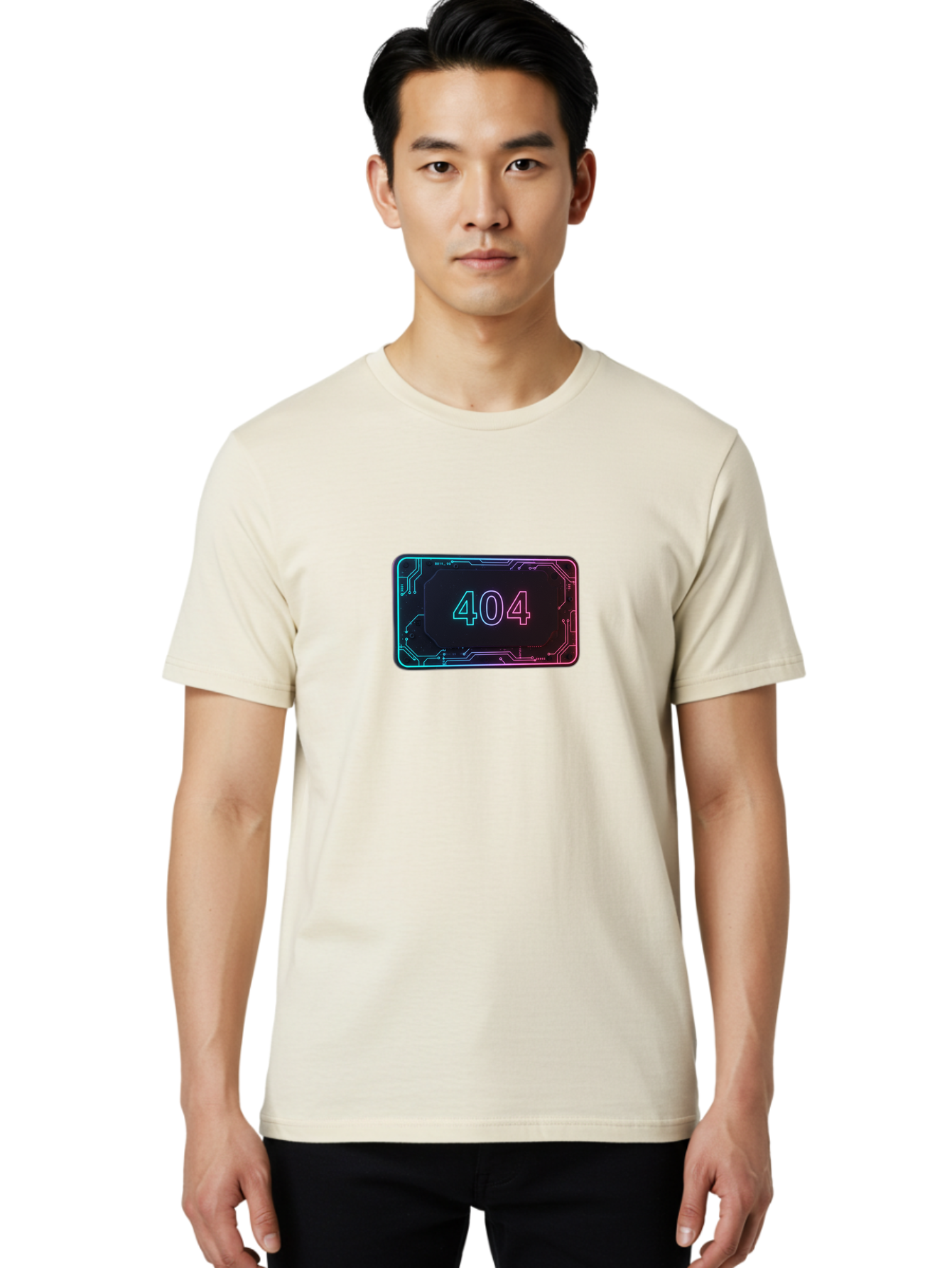 404-8 Men'S Graphic Tee, 100% Cotton, Comfortable Casual Summer Wear, Machine Washable, 404 Error Message, Futuristic Design, Neon Lights, Circuit Board, Error Page, Page Not Found, Tech Glitch, Digital Error Baa065 22