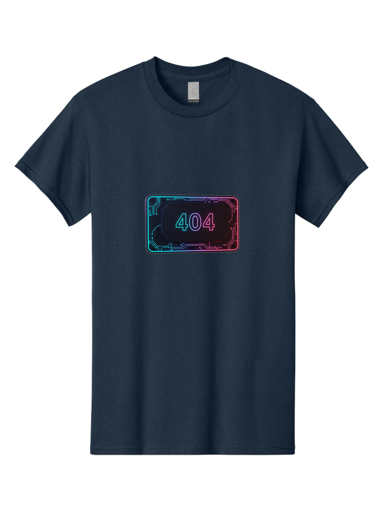 404-8 Men'S Graphic Tee, 100% Cotton, Comfortable Casual Summer Wear, Machine Washable, 404 Error Message, Futuristic Design, Neon Lights, Circuit Board, Error Page, Page Not Found, Tech Glitch, Digital Error Baa065 3