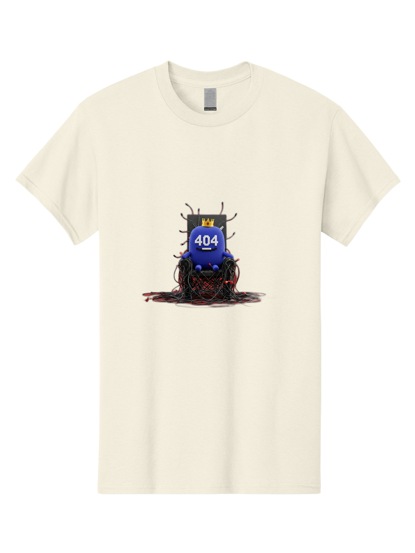 404-Character Men'S Graphic Tee, 100% Cotton, Comfortable Casual Summer Wear, Machine Washable, Error 404, Page Not Found, Broken Links, Digital Chaos, Tangled Wires, Frustrated User, Tech Issue, Online Error Baa068 29