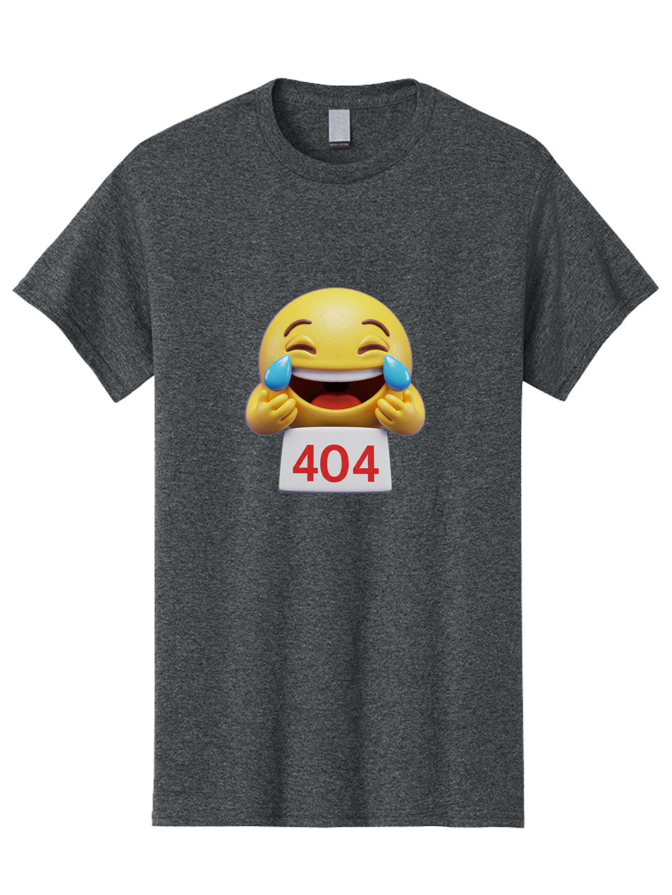 404-Emoji-1 Men'S Graphic Tee, 100% Cotton, Comfortable Casual Summer Wear, Machine Washable, 404 Error, Laughing Emoji, Crying Tears Of Joy, Web Error, Page Not Found, Funny Moments, Online Humor Baa069 13