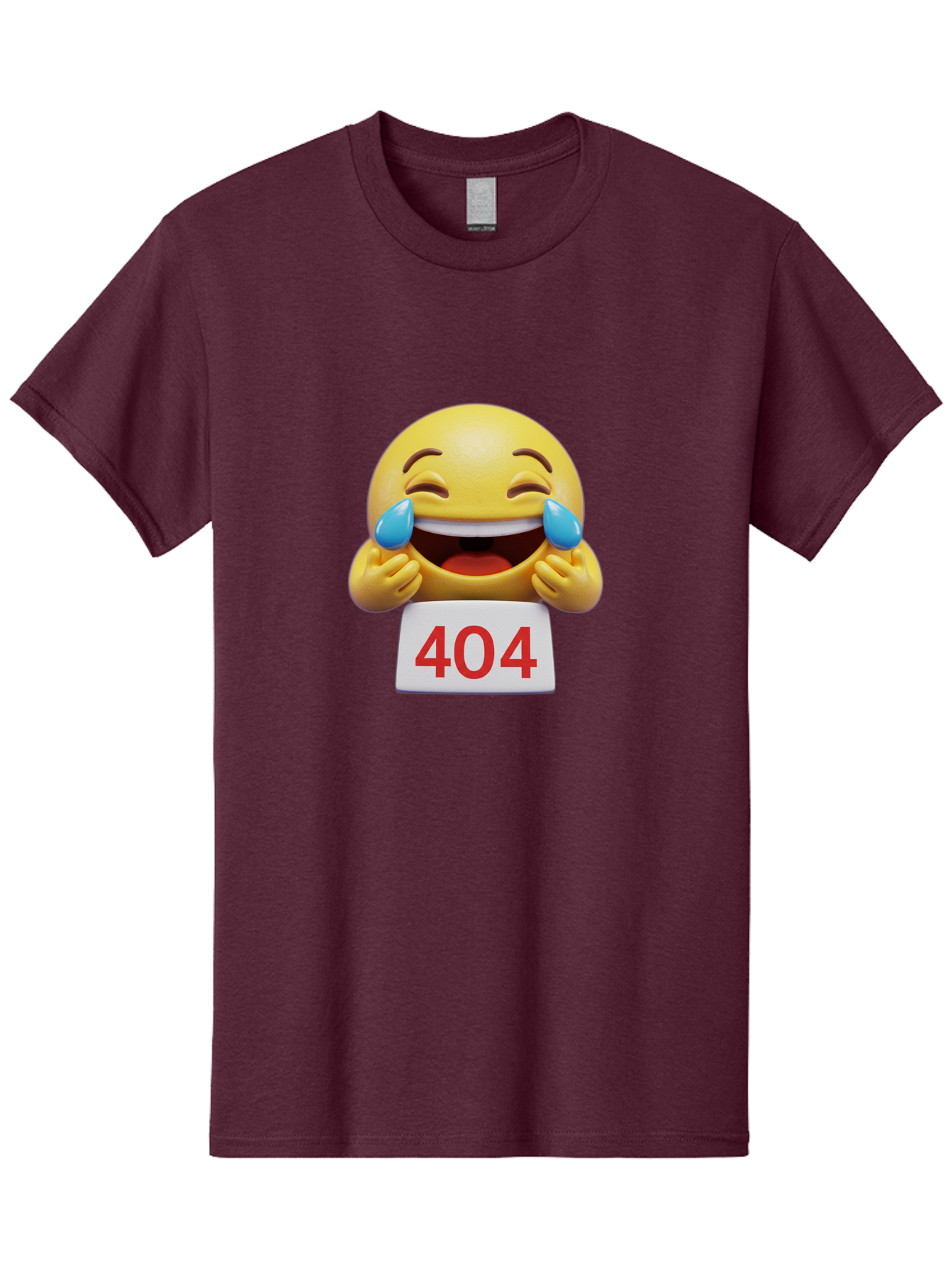 404-Emoji-1 Men'S Graphic Tee, 100% Cotton, Comfortable Casual Summer Wear, Machine Washable, 404 Error, Laughing Emoji, Crying Tears Of Joy, Web Error, Page Not Found, Funny Moments, Online Humor Baa069 9