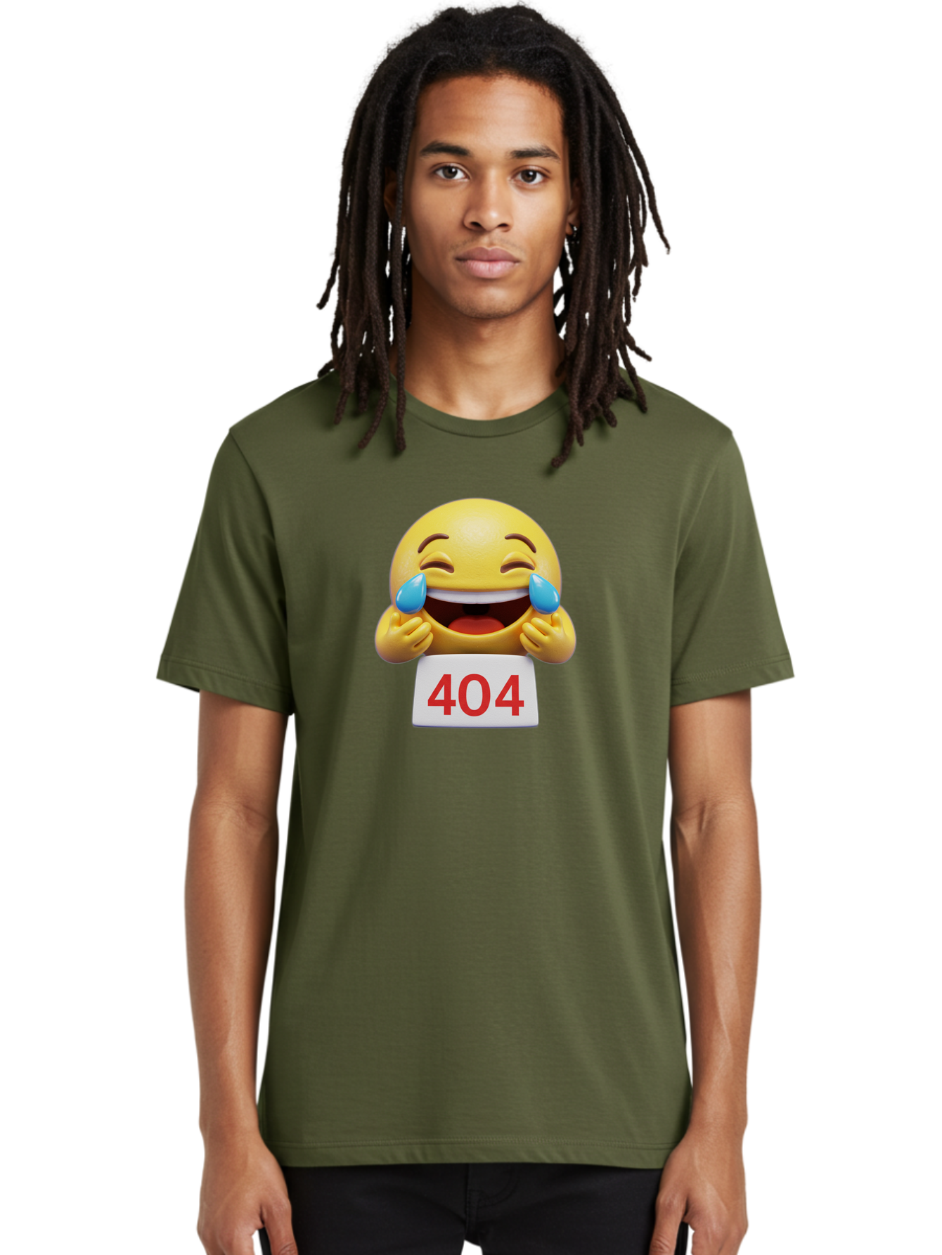 404-Emoji-1 Men'S Graphic Tee, 100% Cotton, Comfortable Casual Summer Wear, Machine Washable, 404 Error, Laughing Emoji, Crying Tears Of Joy, Web Error, Page Not Found, Funny Moments, Online Humor Baa069 4