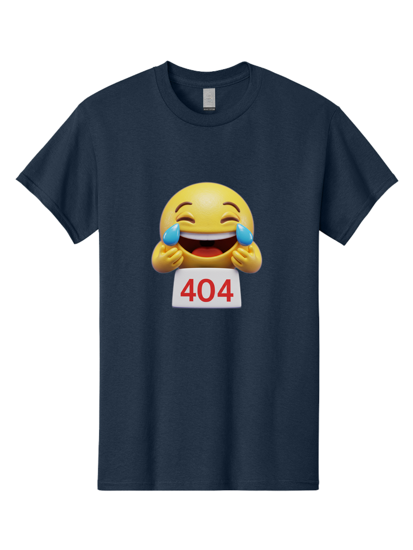 404-Emoji-1 Men'S Graphic Tee, 100% Cotton, Comfortable Casual Summer Wear, Machine Washable, 404 Error, Laughing Emoji, Crying Tears Of Joy, Web Error, Page Not Found, Funny Moments, Online Humor Baa069 19