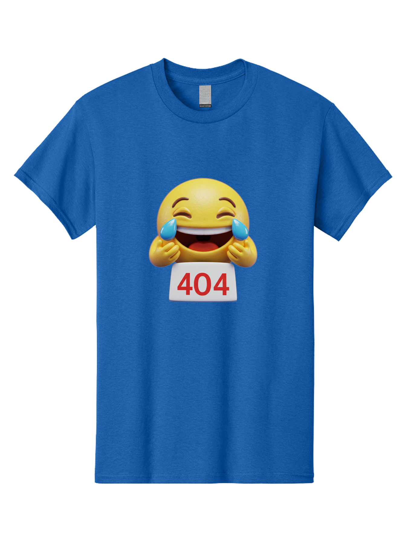 404-Emoji-1 Men'S Graphic Tee, 100% Cotton, Comfortable Casual Summer Wear, Machine Washable, 404 Error, Laughing Emoji, Crying Tears Of Joy, Web Error, Page Not Found, Funny Moments, Online Humor Baa069 5