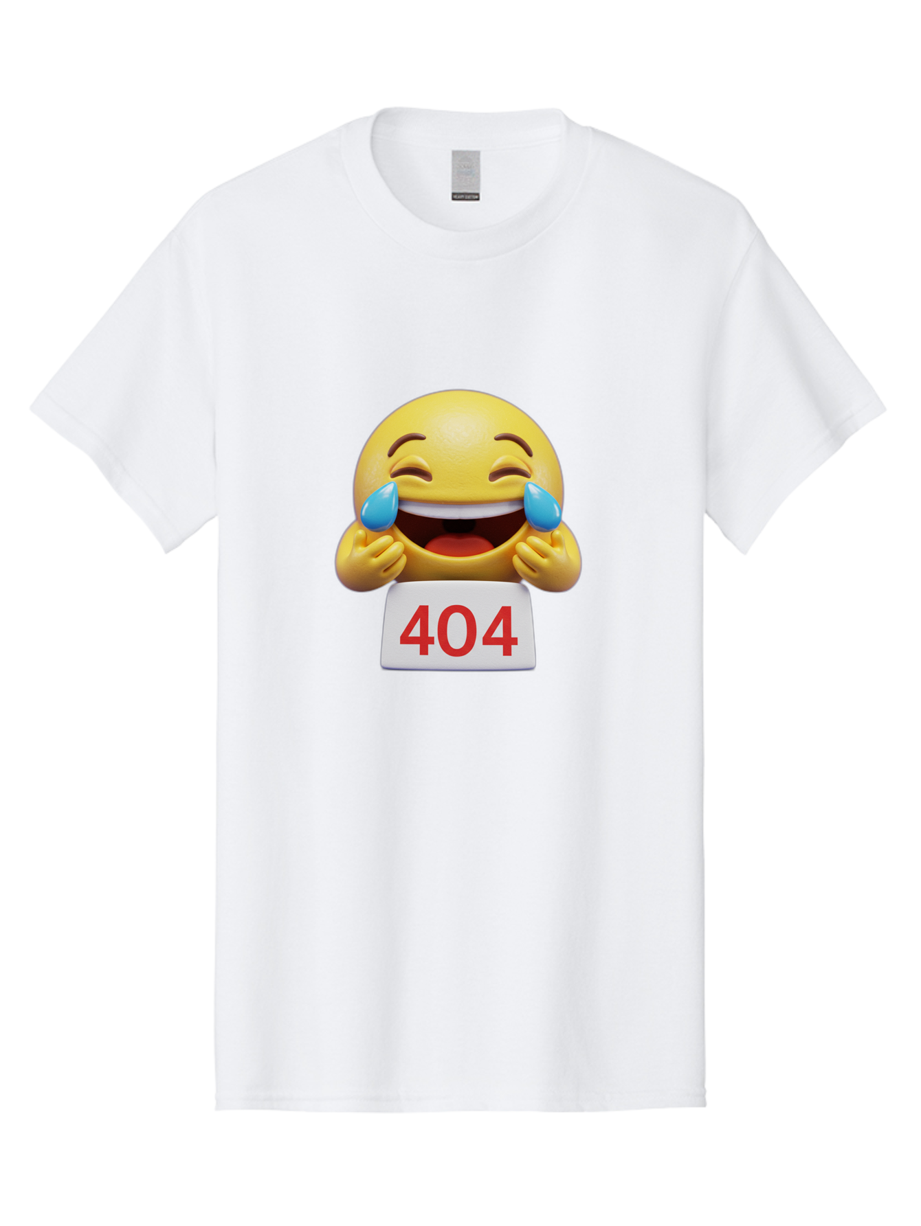 404-Emoji-1 Men'S Graphic Tee, 100% Cotton, Comfortable Casual Summer Wear, Machine Washable, 404 Error, Laughing Emoji, Crying Tears Of Joy, Web Error, Page Not Found, Funny Moments, Online Humor Baa069 15