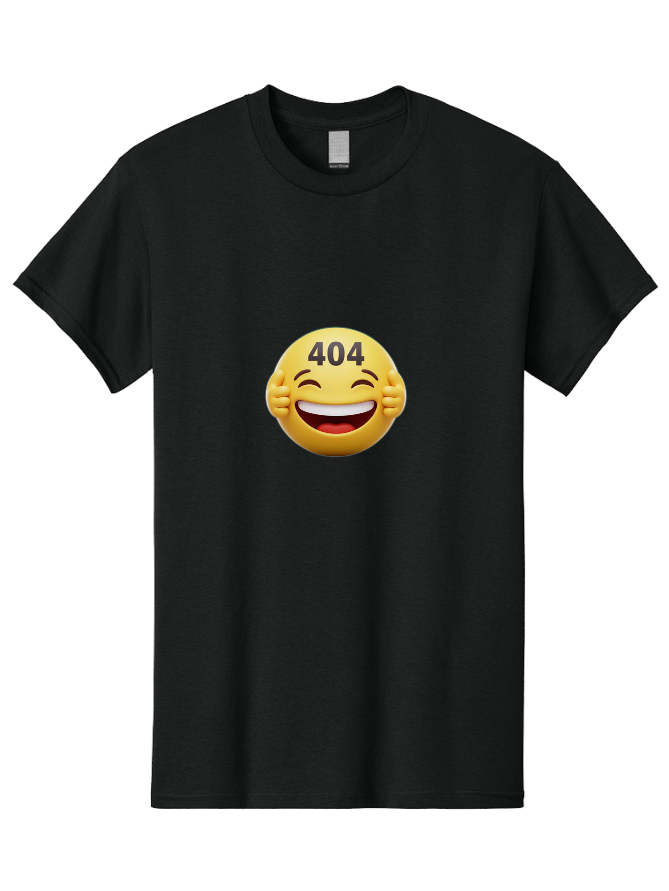 404-Emoji Men'S Graphic Tee, 100% Cotton, Comfortable Casual Summer Wear, Machine Washable, Error 404, Laughing Emoji, Funny Face, Humor, Internet Meme, Page Not Found, Error Message, Comedic Relief Baa071 5