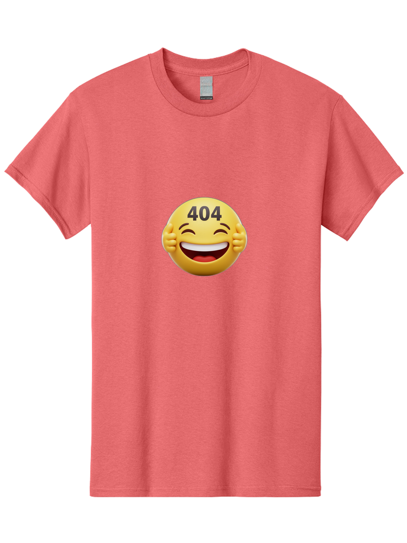 404-Emoji Men'S Graphic Tee, 100% Cotton, Comfortable Casual Summer Wear, Machine Washable, Error 404, Laughing Emoji, Funny Face, Humor, Internet Meme, Page Not Found, Error Message, Comedic Relief Baa071 29