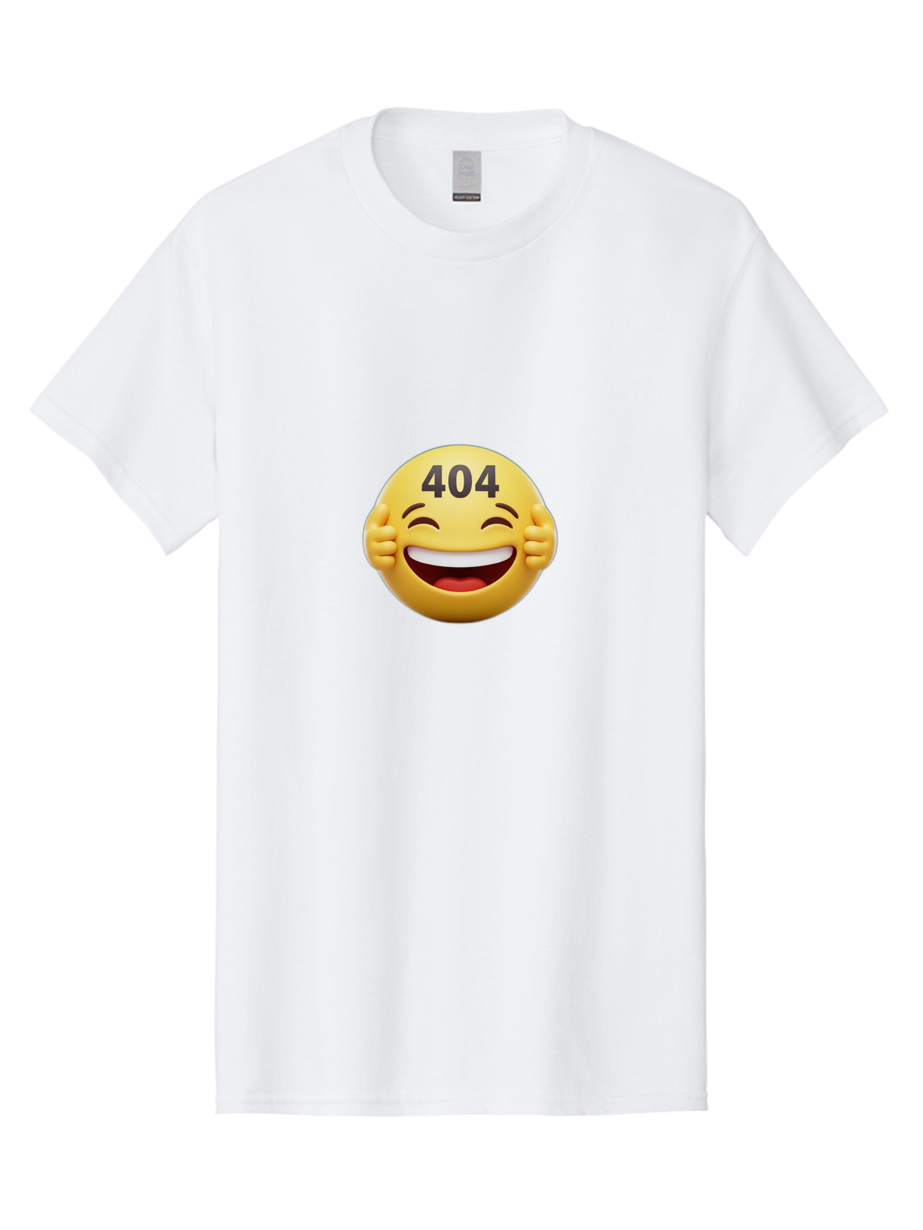 404-Emoji Men'S Graphic Tee, 100% Cotton, Comfortable Casual Summer Wear, Machine Washable, Error 404, Laughing Emoji, Funny Face, Humor, Internet Meme, Page Not Found, Error Message, Comedic Relief Baa071 21