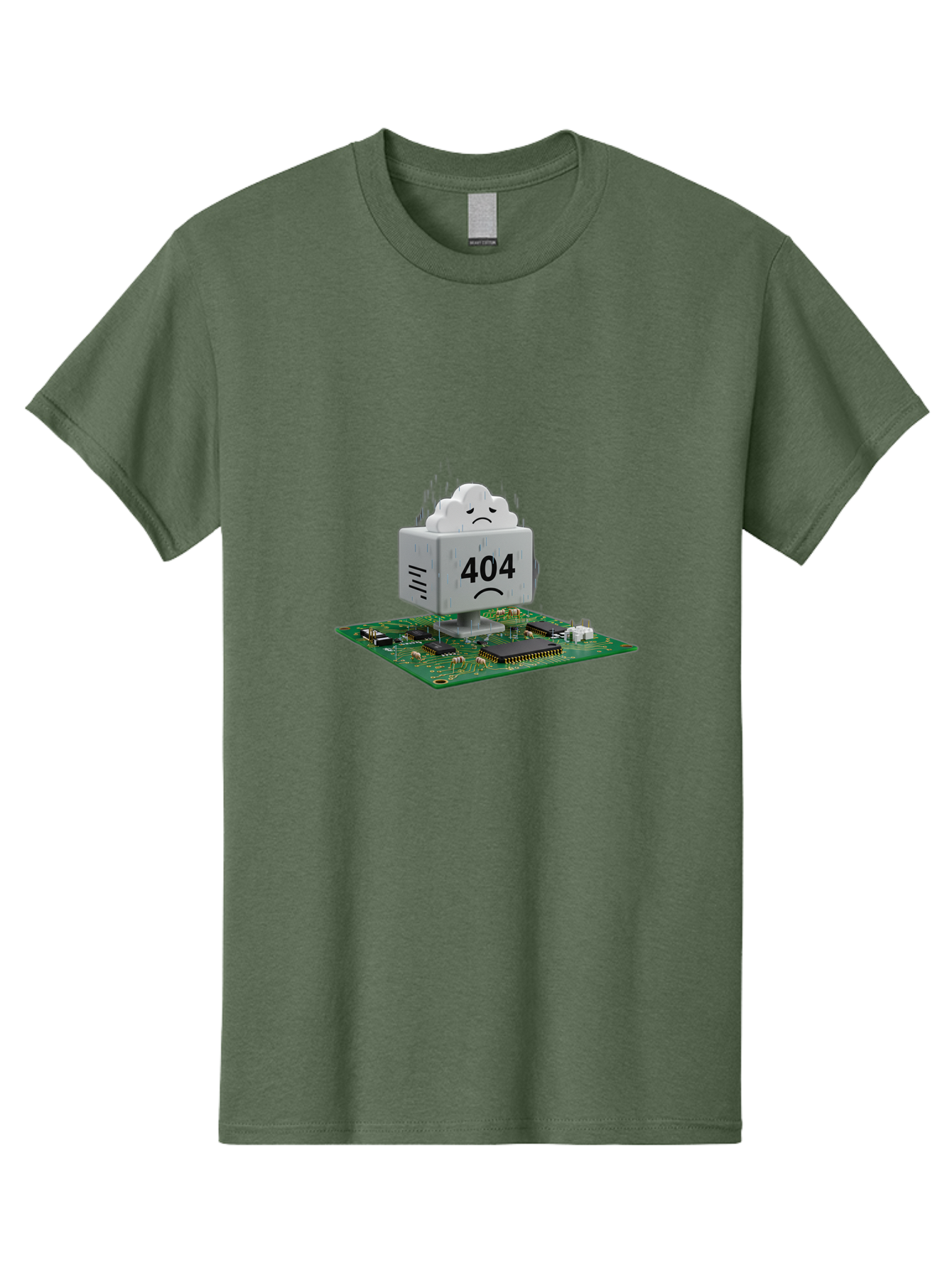 404-Error-10 Men'S Graphic Tee, 100% Cotton, Comfortable Casual Summer Wear, Machine Washable, 404 Error Message, Sad Cloud, Unhappy Face, Computer Hardware, Circuit Board, Error Code, Webpage Not Found, Broken Link, Digital Frustration, Baa074 5