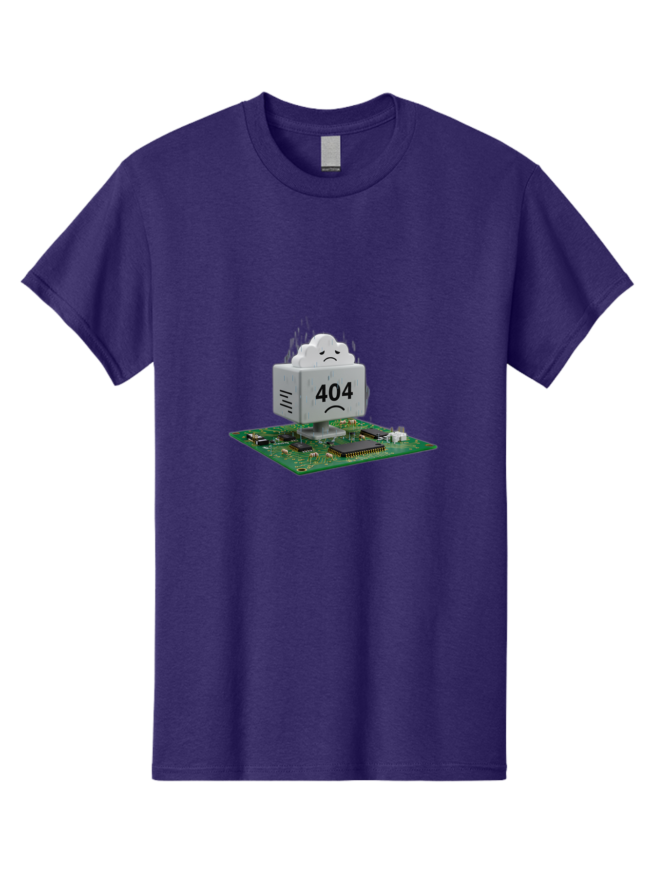 404-Error-10 Men'S Graphic Tee, 100% Cotton, Comfortable Casual Summer Wear, Machine Washable, 404 Error Message, Sad Cloud, Unhappy Face, Computer Hardware, Circuit Board, Error Code, Webpage Not Found, Broken Link, Digital Frustration, Baa074 9