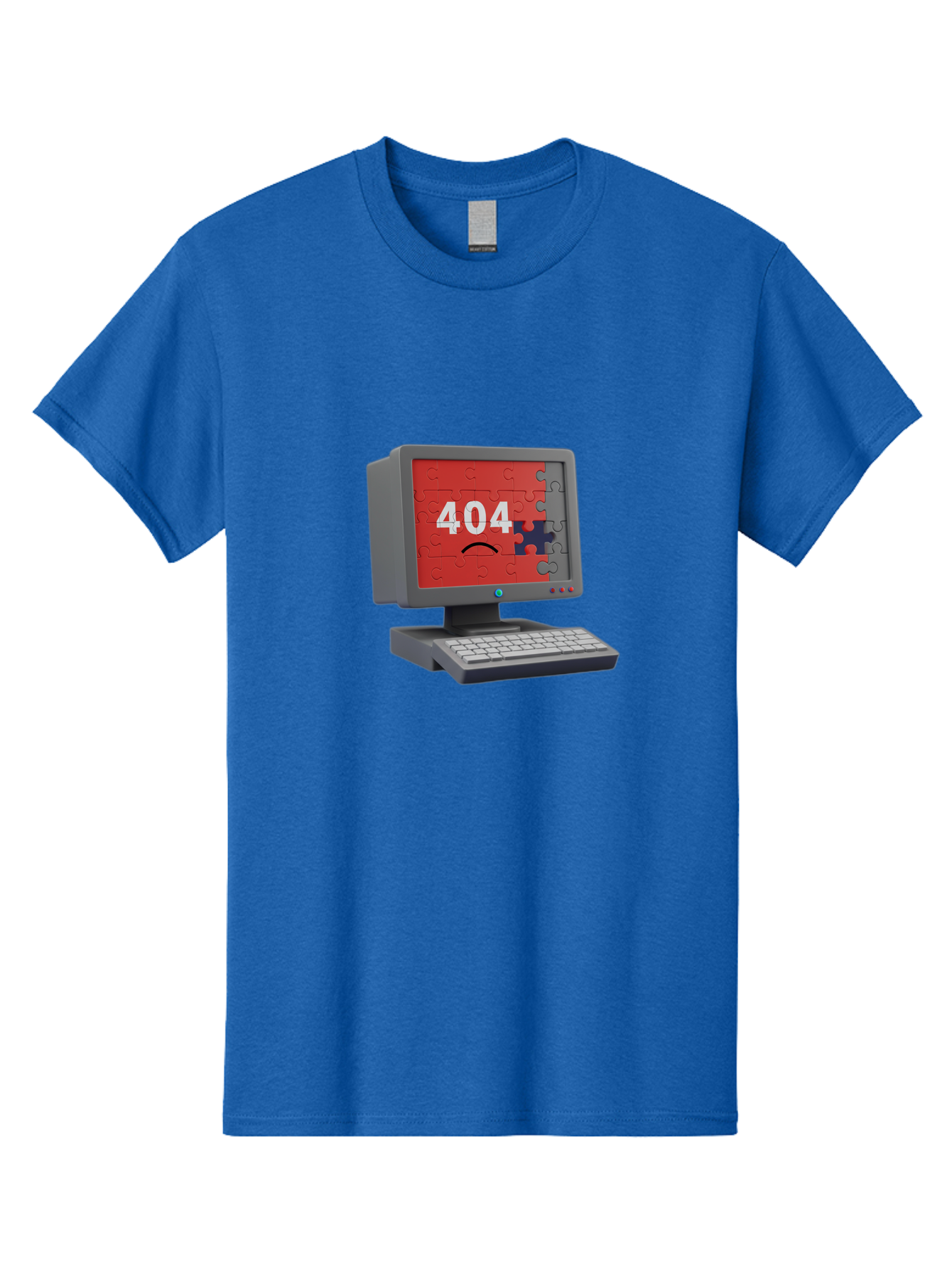 404-Error-11 Men'S Graphic Tee, 100% Cotton, Comfortable Casual Summer Wear, Machine Washable, Computer Monitor Displaying 404 Error, Jigsaw Puzzle Pieces, Error Message, Broken Screen, Technical Issue, Puzzle Pieces Falling Apart, Baa075 17