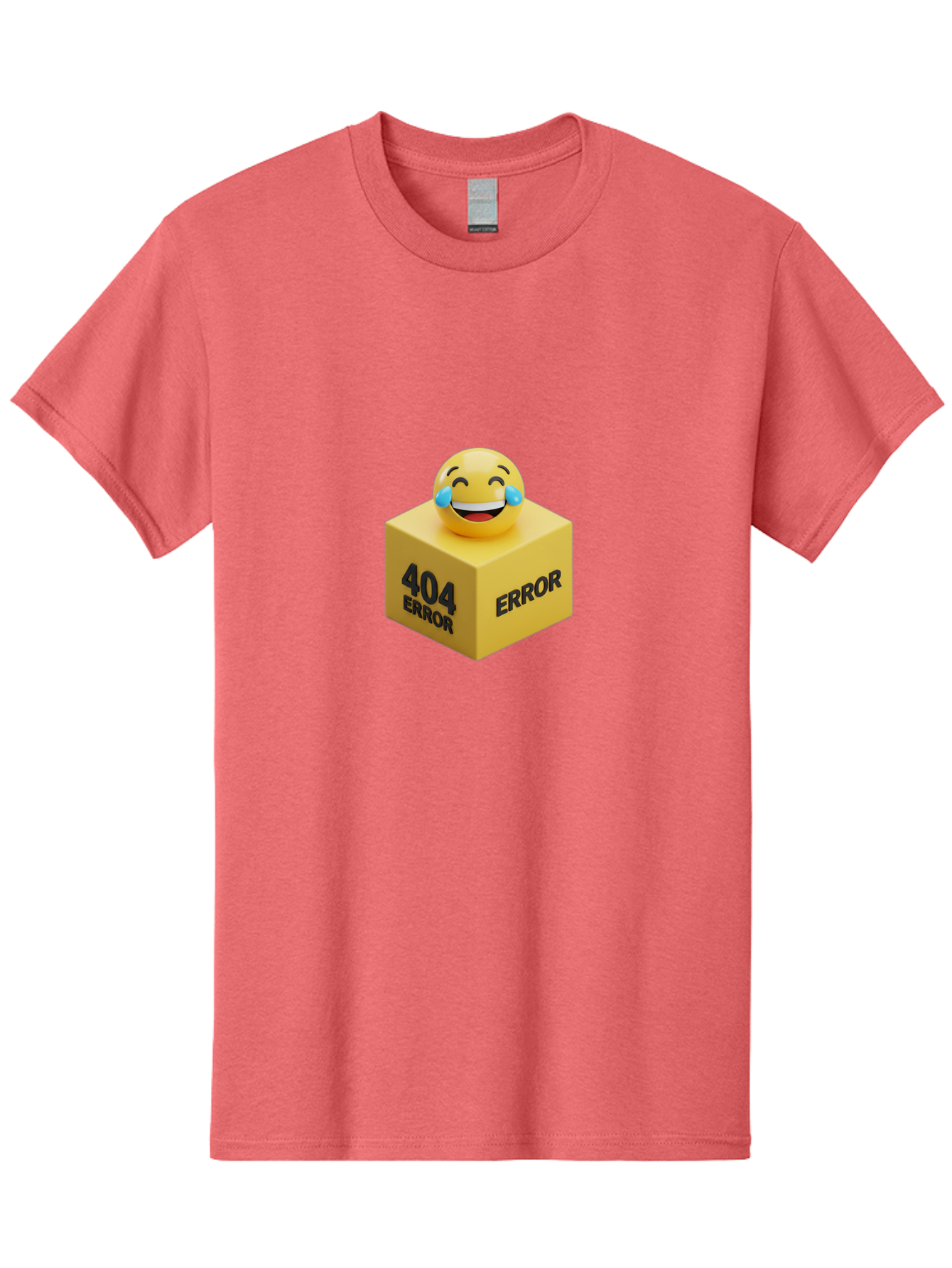 404-Error-3 Men'S Graphic Tee, 100% Cotton, Comfortable Casual Summer Wear, Machine Washable, 404 Error, Error Message, Laughing Emoji, 3D Rendering, Humor, Comedy, Website Error, Webpage Not Found, Crying Laughing Face, Humorous 404 Baa077 13