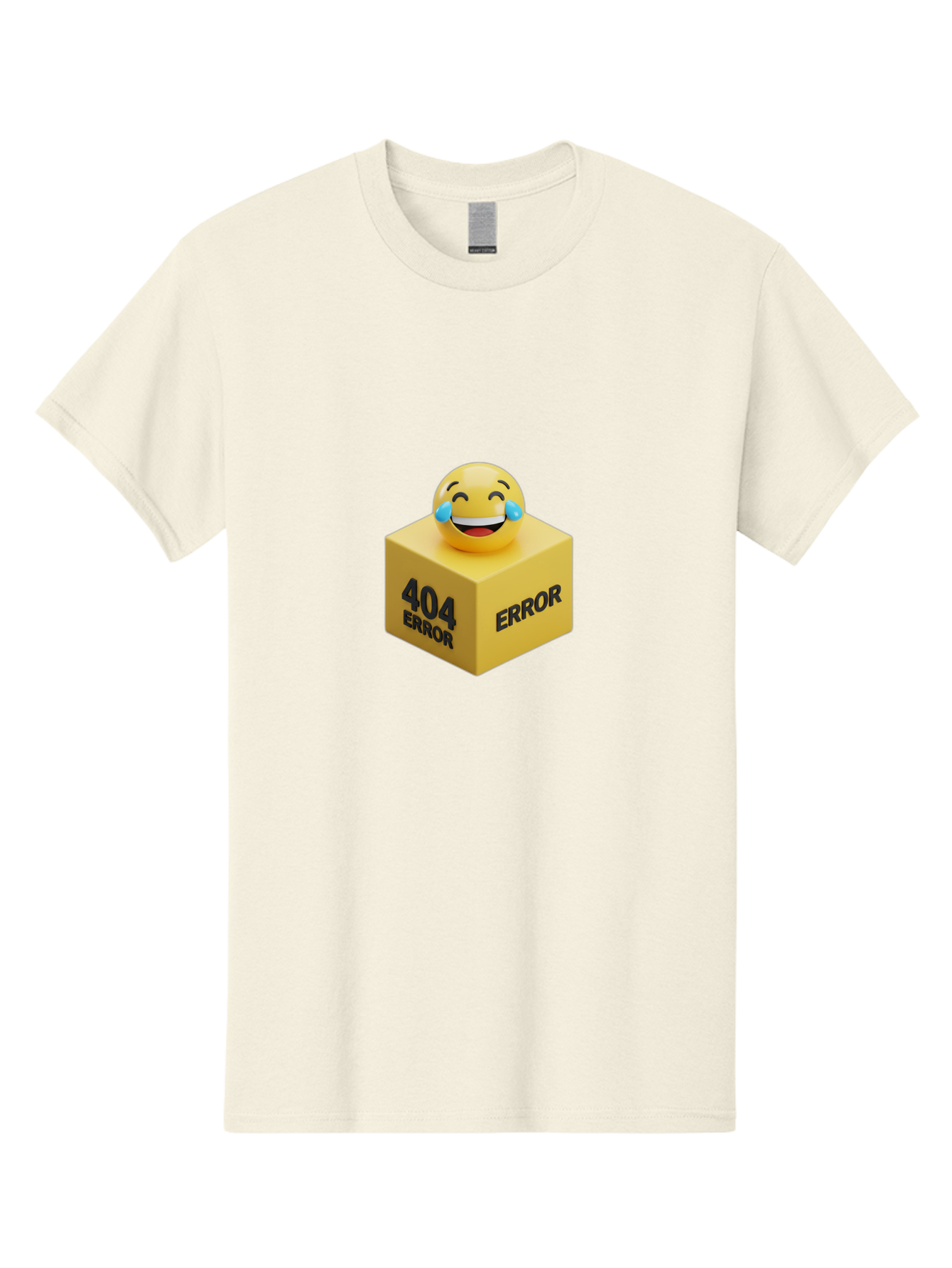 404-Error-3 Men'S Graphic Tee, 100% Cotton, Comfortable Casual Summer Wear, Machine Washable, 404 Error, Error Message, Laughing Emoji, 3D Rendering, Humor, Comedy, Website Error, Webpage Not Found, Crying Laughing Face, Humorous 404 Baa077 15