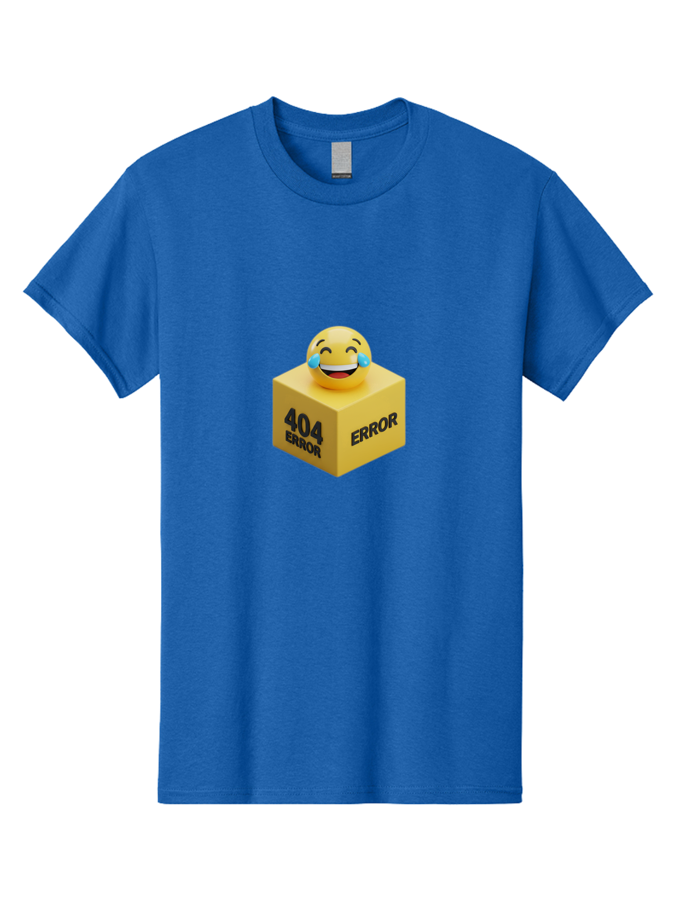 404-Error-3 Men'S Graphic Tee, 100% Cotton, Comfortable Casual Summer Wear, Machine Washable, 404 Error, Error Message, Laughing Emoji, 3D Rendering, Humor, Comedy, Website Error, Webpage Not Found, Crying Laughing Face, Humorous 404 Baa077 25