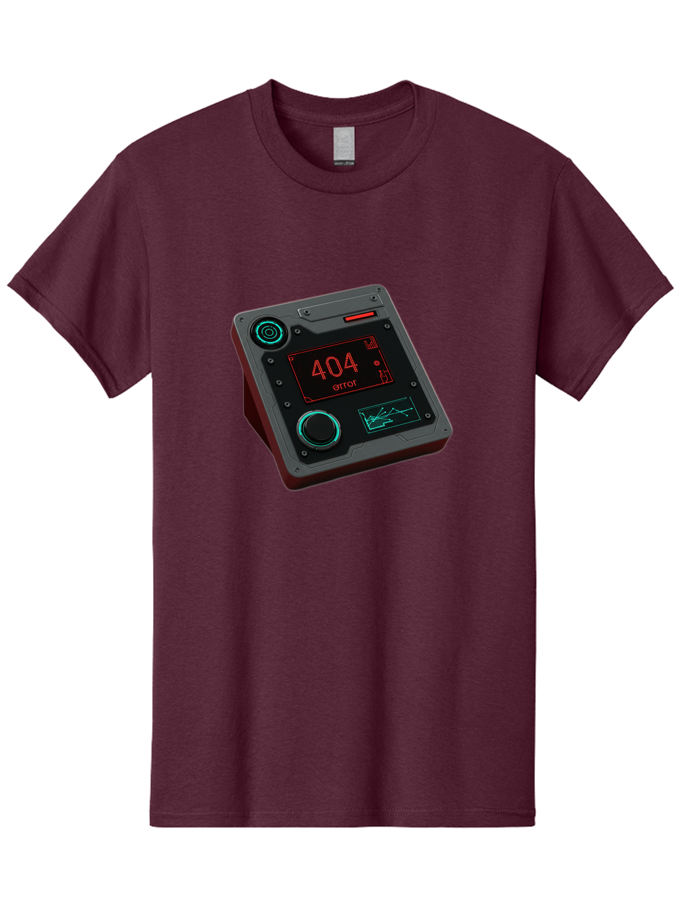 404-Error-4 Men'S Graphic Tee, 100% Cotton, Comfortable Casual Summer Wear, Machine Washable, Futuristic Device, 404 Error Message, Neon Lights, Digital Display, Error Screen, Cyberpunk Technology, Glitchy Interface, High-Tech Gadget Baa078 7