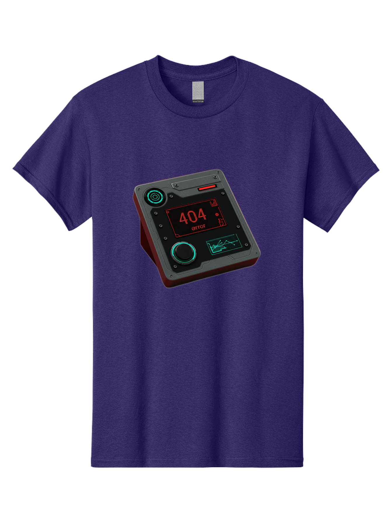 404-Error-4 Men'S Graphic Tee, 100% Cotton, Comfortable Casual Summer Wear, Machine Washable, Futuristic Device, 404 Error Message, Neon Lights, Digital Display, Error Screen, Cyberpunk Technology, Glitchy Interface, High-Tech Gadget Baa078 15