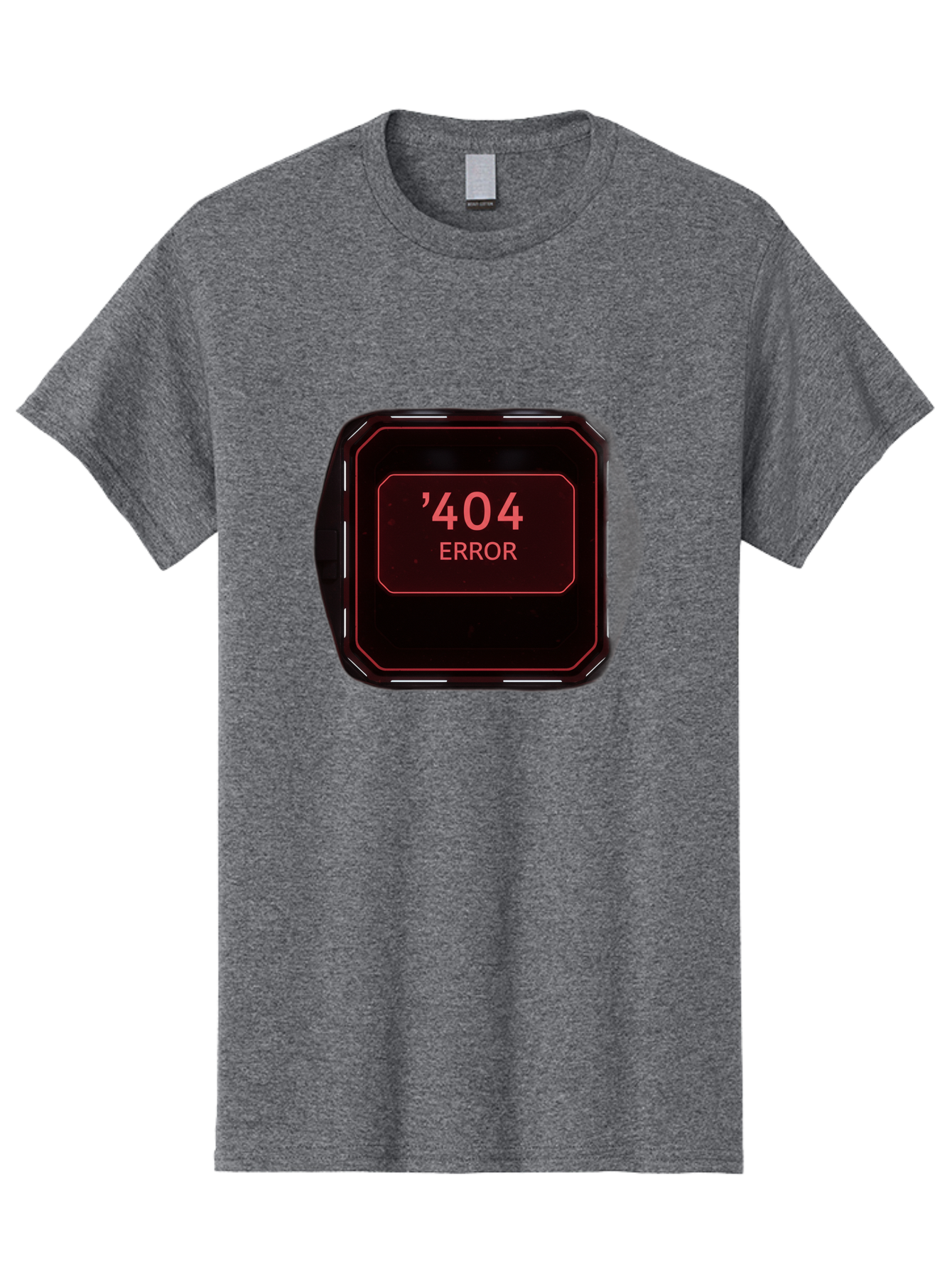 404-Error-5 Men'S Graphic Tee, 100% Cotton, Comfortable Casual Summer Wear, Machine Washable, 404 Error Message, Error Page, Website Error, Page Not Found, Futuristic Design, Digital Glitch, Red Neon Lights, Cyberpunk Aesthetic, Baa079 3