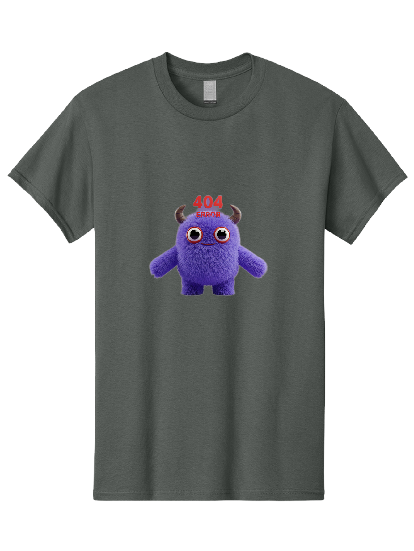 404-Error-9 Men'S Graphic Tee, 100% Cotton, Comfortable Casual Summer Wear, Machine Washable, Purple Monster With Horns, 404 Error Message, Cartoon Character, Funny Illustration, Error Page, Page Not Found, Playful Design, Whimsical Creature Baa083 11