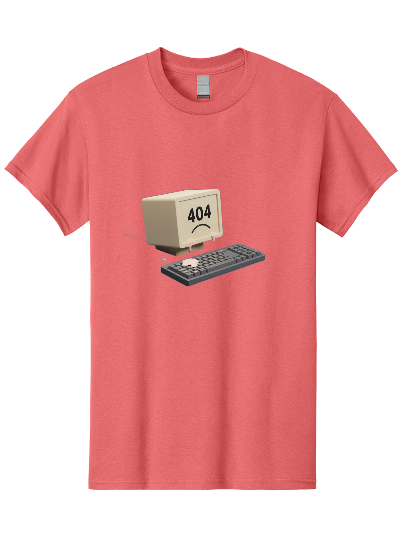 404-Error-Computer Men'S Graphic Tee, 100% Cotton, Comfortable Casual Summer Wear, Machine Washable, Computer Error, 404 Message, Frowning Face, Sad Computer, Technical Issue, Error Screen, Keyboard And Monitor, Digital Malfunction, Baa084 5