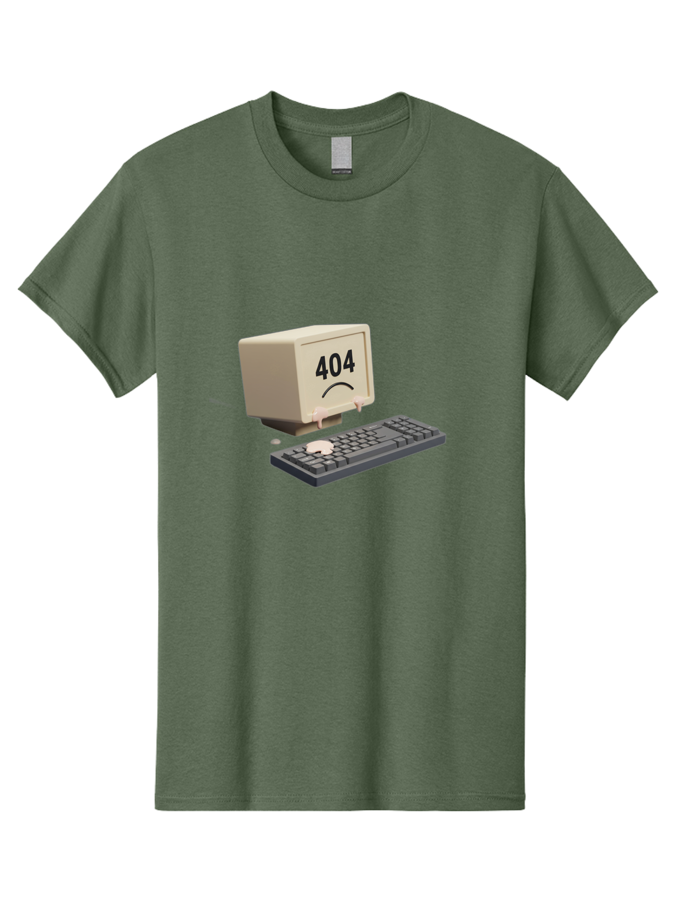 404-Error-Computer Men'S Graphic Tee, 100% Cotton, Comfortable Casual Summer Wear, Machine Washable, Computer Error, 404 Message, Frowning Face, Sad Computer, Technical Issue, Error Screen, Keyboard And Monitor, Digital Malfunction, Baa084 23