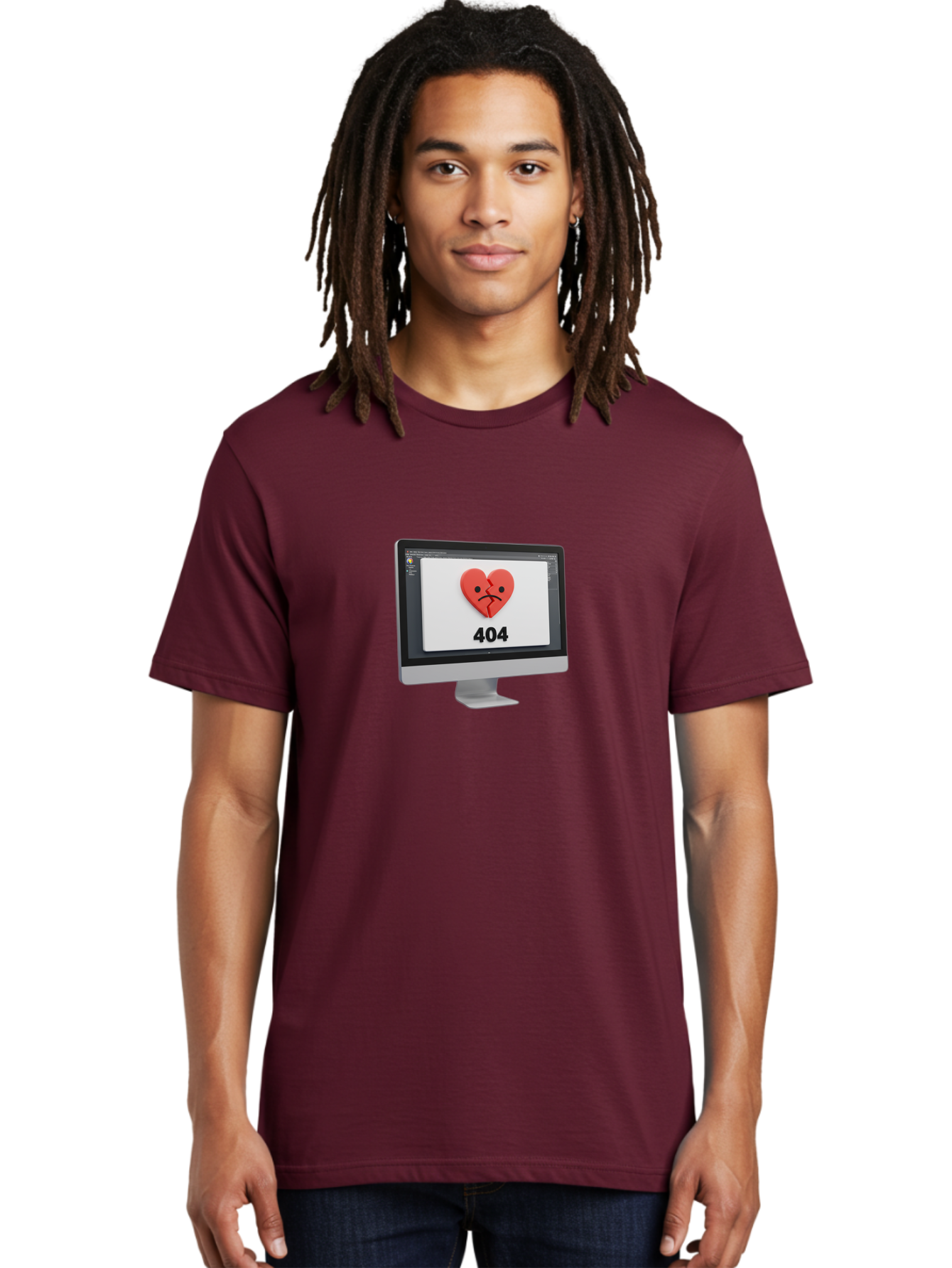 404-Error-Heart Men'S Graphic Tee, 100% Cotton, Comfortable Casual Summer Wear, Machine Washable, 404 Error Page, Broken Heart, Sad Face, Heartbreak Symbol, Webpage Not Found, Technical Issue, Error Message, Frustrated User Baa085 4