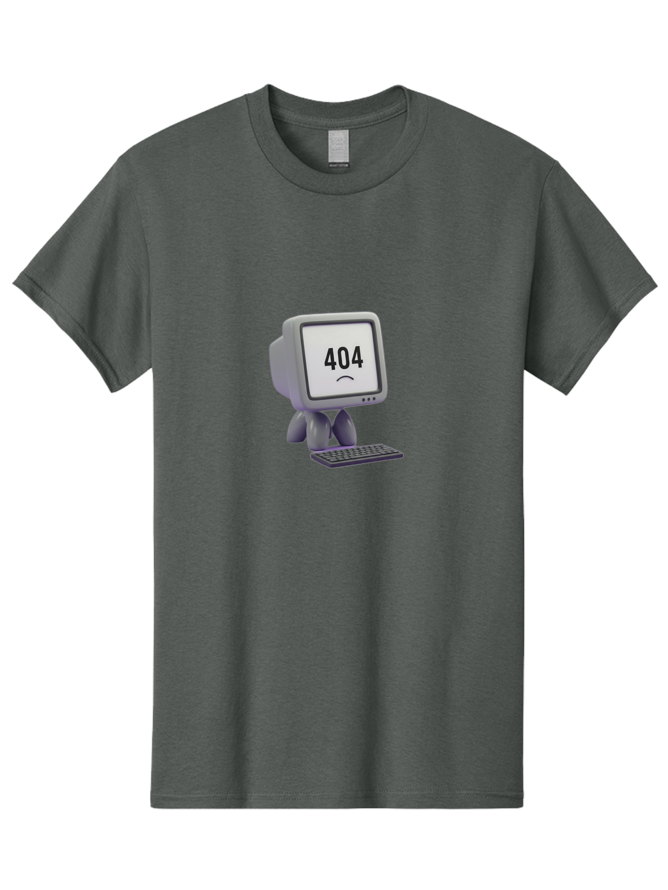 404-Error-Monitor Men'S Graphic Tee, 100% Cotton, Comfortable Casual Summer Wear, Machine Washable, 404 Error Message, Computer With Sad Face, Broken Link, Website Not Found, Error Page, Technical Issue, Webpage Unavailable, Sad Emoticon, Baa086 3