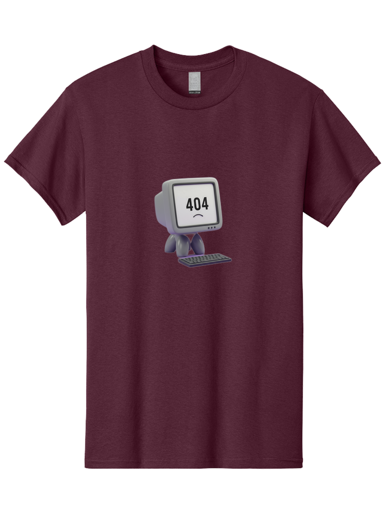 404-Error-Monitor Men'S Graphic Tee, 100% Cotton, Comfortable Casual Summer Wear, Machine Washable, 404 Error Message, Computer With Sad Face, Broken Link, Website Not Found, Error Page, Technical Issue, Webpage Unavailable, Sad Emoticon, Baa086 15