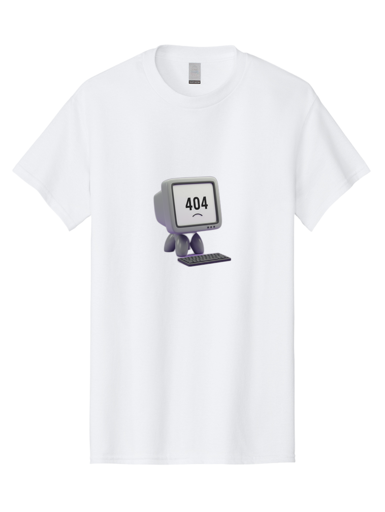 404-Error-Monitor Men'S Graphic Tee, 100% Cotton, Comfortable Casual Summer Wear, Machine Washable, 404 Error Message, Computer With Sad Face, Broken Link, Website Not Found, Error Page, Technical Issue, Webpage Unavailable, Sad Emoticon, Baa086 17