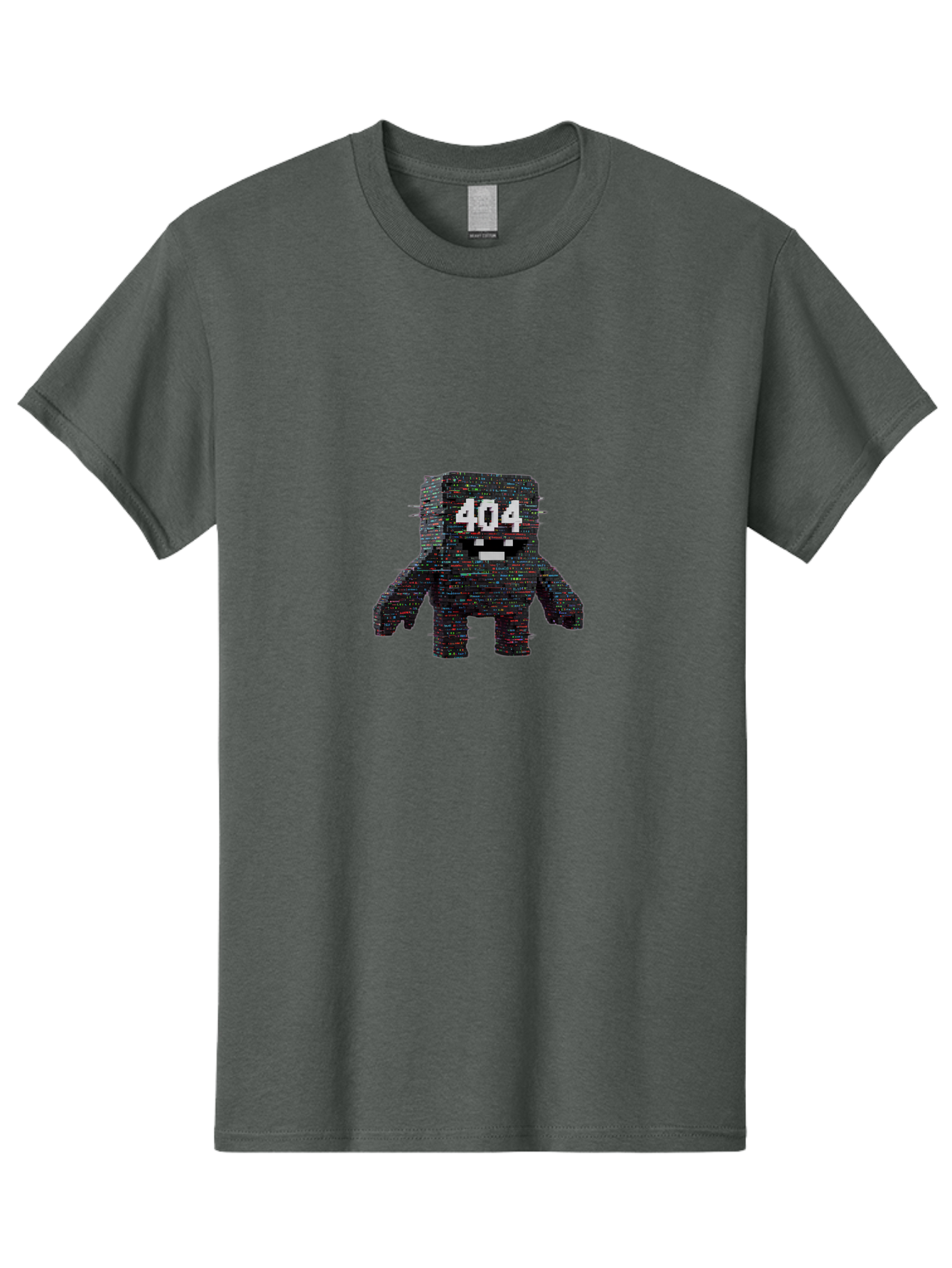 404-Error-Monster Men'S Graphic Tee, 100% Cotton, Comfortable Casual Summer Wear, Machine Washable, Glitchy Monster, Error Message, 404, Distorted Creature, Digital Art, Pixelated Character, Creepy Figure, Faulty Code, Malfunctioning, Baa087 3