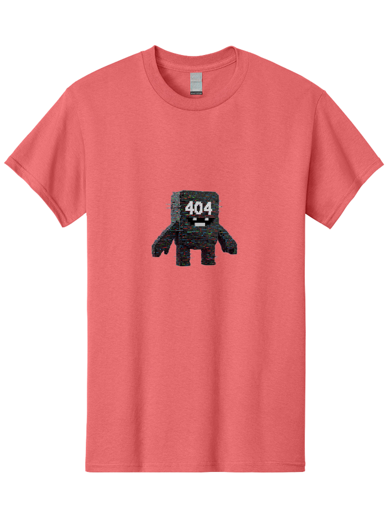 404-Error-Monster Men'S Graphic Tee, 100% Cotton, Comfortable Casual Summer Wear, Machine Washable, Glitchy Monster, Error Message, 404, Distorted Creature, Digital Art, Pixelated Character, Creepy Figure, Faulty Code, Malfunctioning, Baa087 19