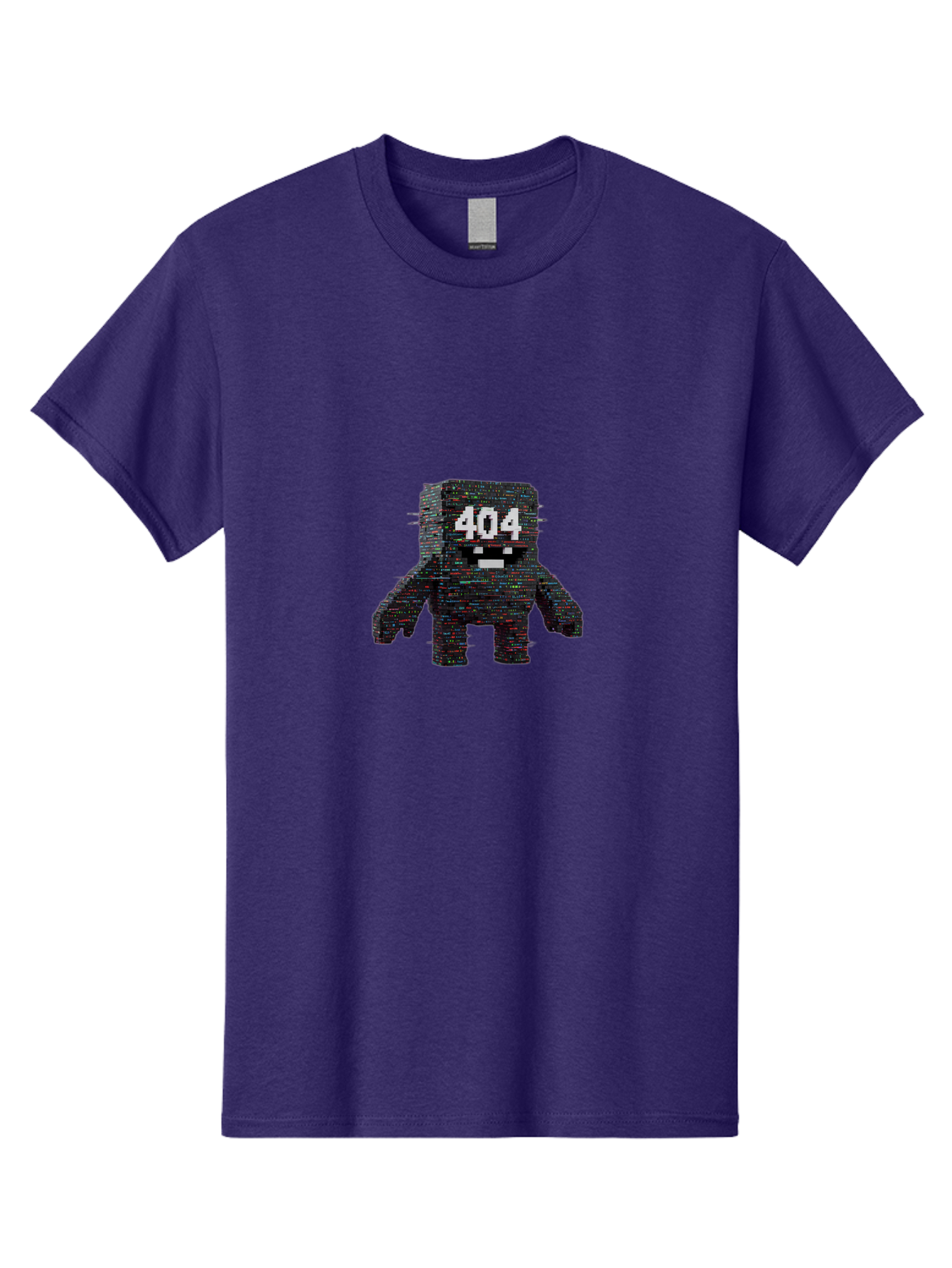 404-Error-Monster Men'S Graphic Tee, 100% Cotton, Comfortable Casual Summer Wear, Machine Washable, Glitchy Monster, Error Message, 404, Distorted Creature, Digital Art, Pixelated Character, Creepy Figure, Faulty Code, Malfunctioning, Baa087 21