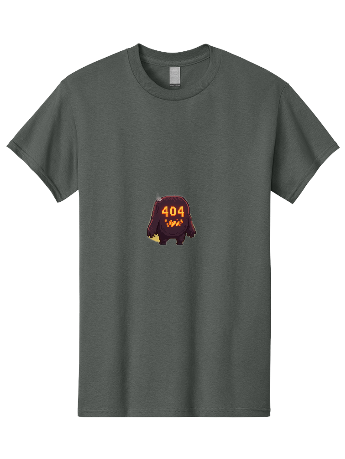 404-Monster-1 Men'S Graphic Tee, 100% Cotton, Comfortable Casual Summer Wear, Machine Washable, Pixel Art Monster, Error Message, 404 Error, Broken Link, Creepy Creature, Digital Art, Halloween Theme, Orange Glow, Dark Creature Baa098 19