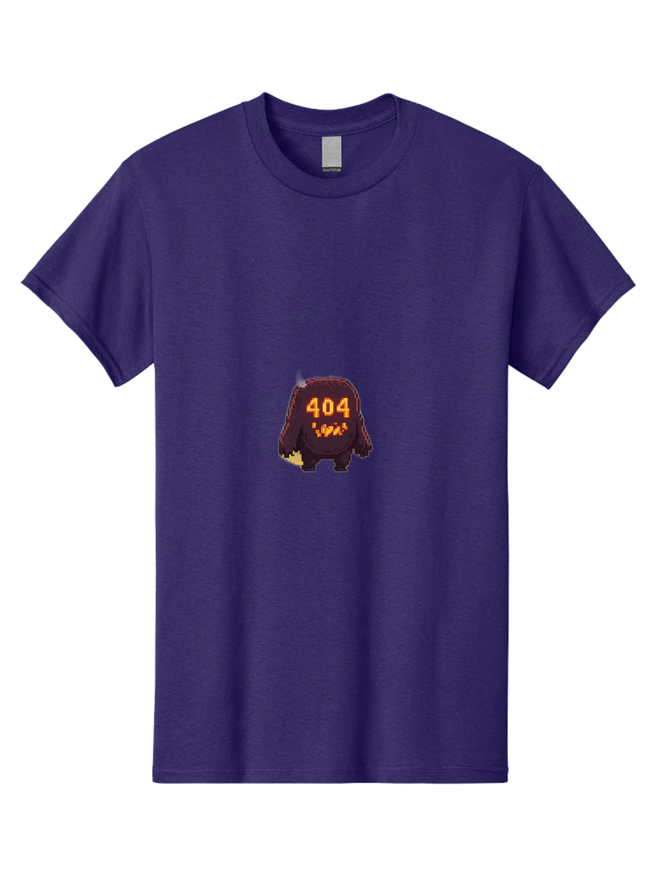 404-Monster-1 Men'S Graphic Tee, 100% Cotton, Comfortable Casual Summer Wear, Machine Washable, Pixel Art Monster, Error Message, 404 Error, Broken Link, Creepy Creature, Digital Art, Halloween Theme, Orange Glow, Dark Creature Baa098 5