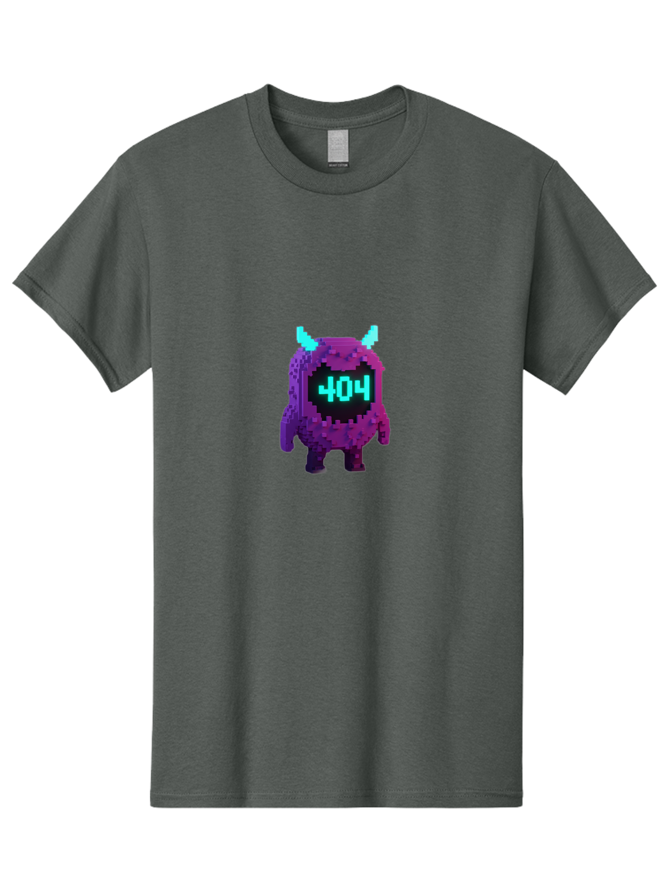 404-Monster-3 Men'S Graphic Tee, 100% Cotton, Comfortable Casual Summer Wear, Machine Washable, Pixel Art Monster, 404 Error, Digital Creature, Purple Monster, Blue Horns, Error Page, Glitchy Graphics, 8-Bit Style, Retro Gaming Baa100 19