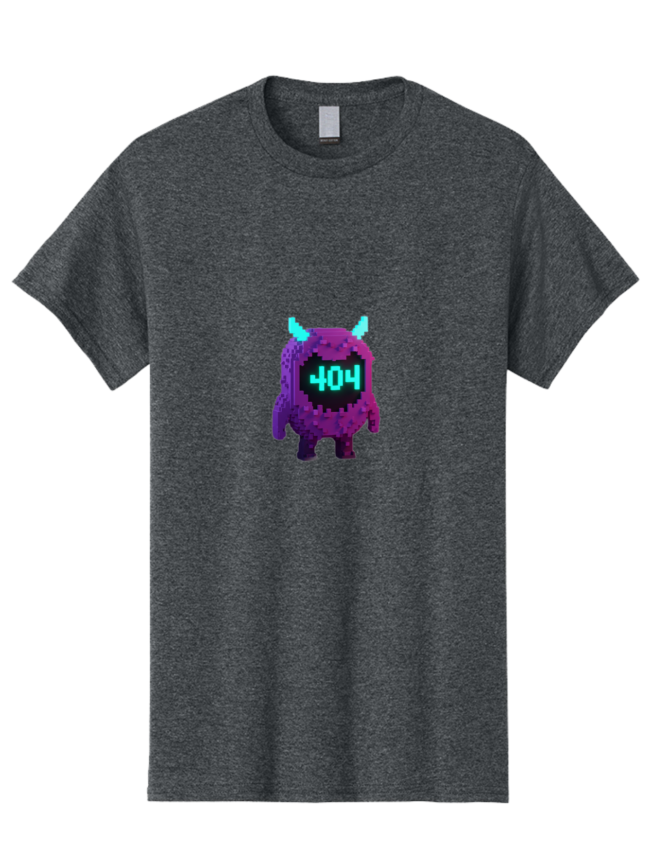 404-Monster-3 Men'S Graphic Tee, 100% Cotton, Comfortable Casual Summer Wear, Machine Washable, Pixel Art Monster, 404 Error, Digital Creature, Purple Monster, Blue Horns, Error Page, Glitchy Graphics, 8-Bit Style, Retro Gaming Baa100 29