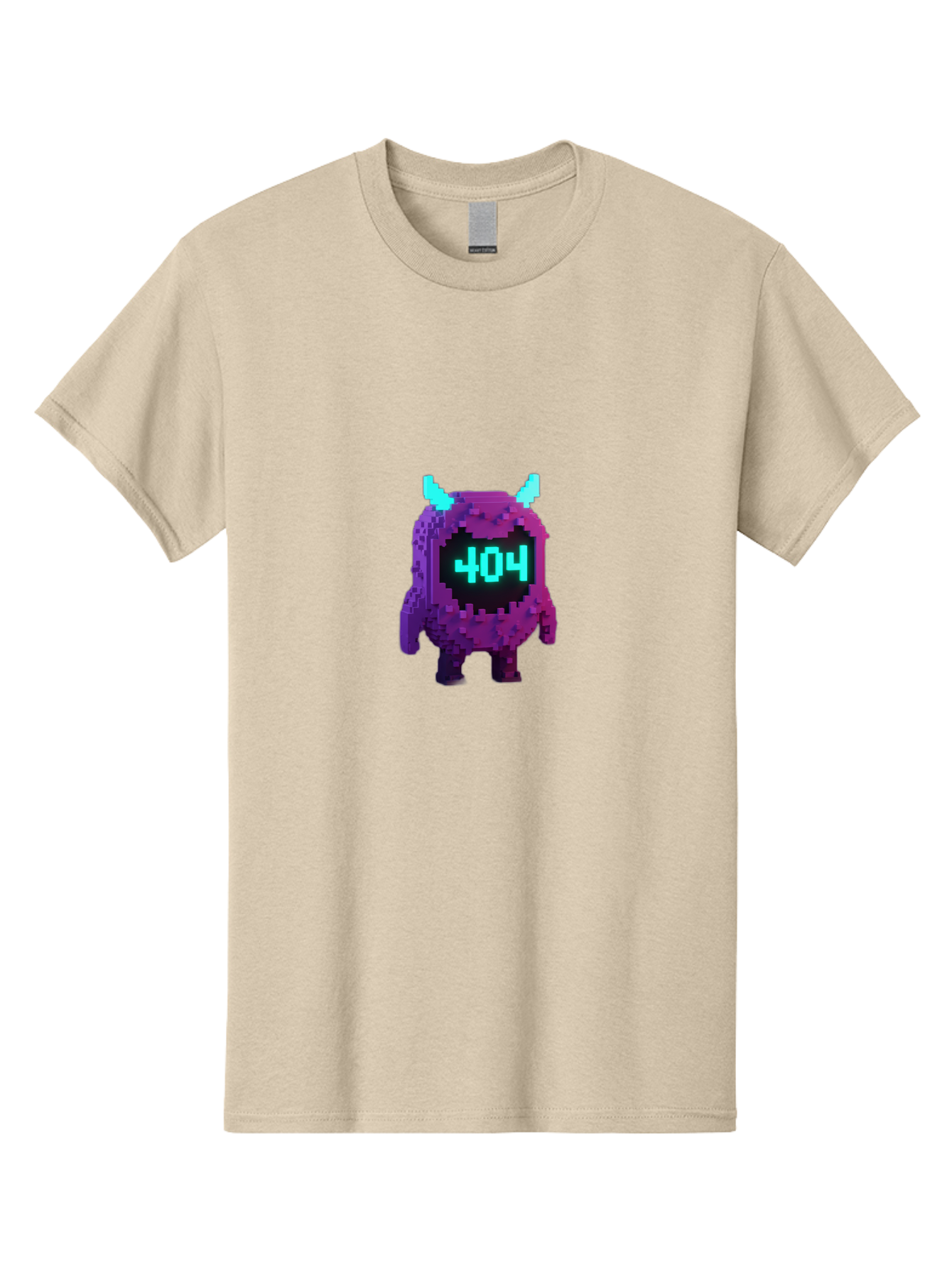 404-Monster-3 Men'S Graphic Tee, 100% Cotton, Comfortable Casual Summer Wear, Machine Washable, Pixel Art Monster, 404 Error, Digital Creature, Purple Monster, Blue Horns, Error Page, Glitchy Graphics, 8-Bit Style, Retro Gaming Baa100 11