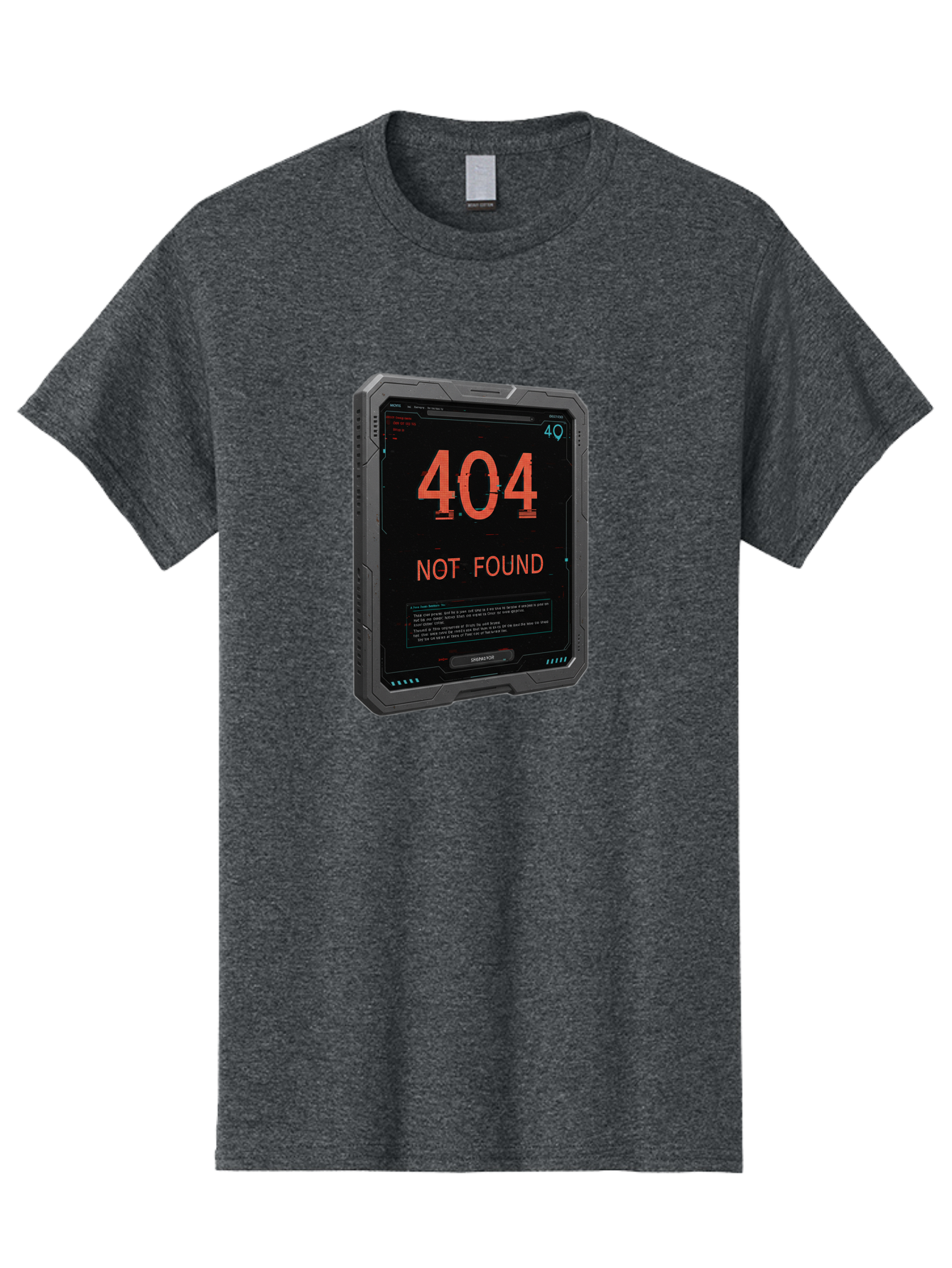 404-Not-Found Men'S Graphic Tee, 100% Cotton, Comfortable Casual Summer Wear, Machine Washable, 404 Error, Not Found Message, Futuristic Device, Error Screen, Cyberpunk Theme, Orange Text, Black Device, Tech Glitch, Sci-Fi Interface, Baa103 5