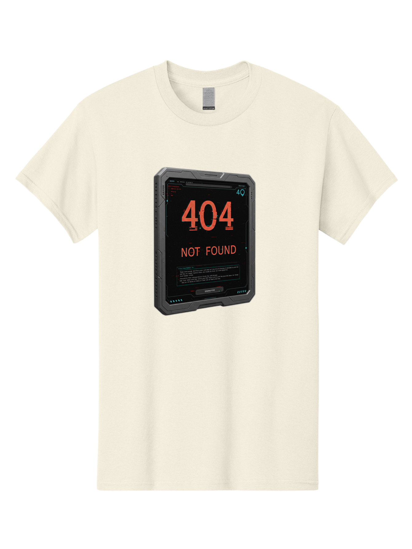 404-Not-Found Men'S Graphic Tee, 100% Cotton, Comfortable Casual Summer Wear, Machine Washable, 404 Error, Not Found Message, Futuristic Device, Error Screen, Cyberpunk Theme, Orange Text, Black Device, Tech Glitch, Sci-Fi Interface, Baa103 27