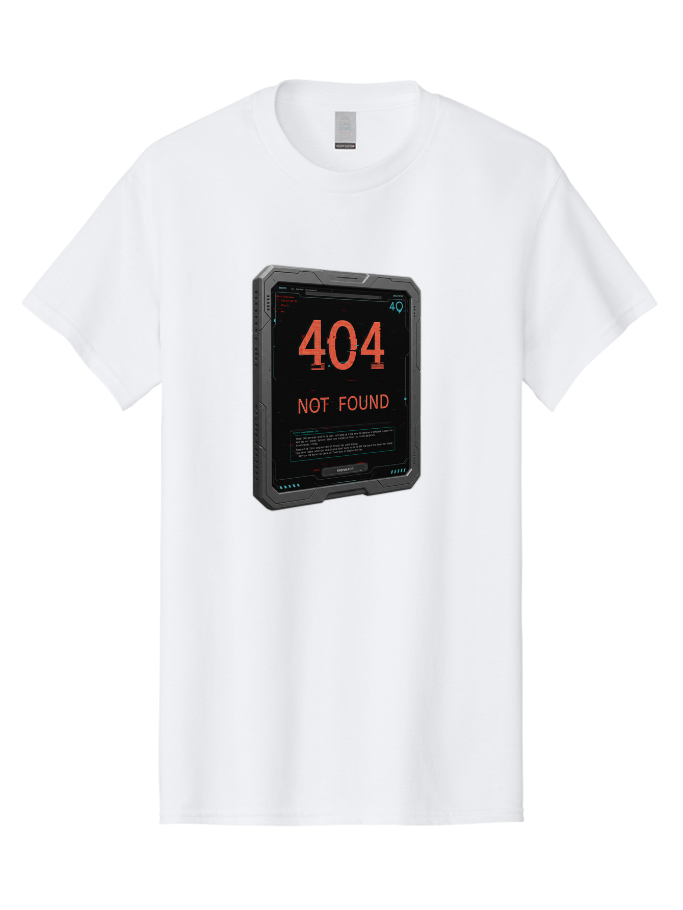 404-Not-Found Men'S Graphic Tee, 100% Cotton, Comfortable Casual Summer Wear, Machine Washable, 404 Error, Not Found Message, Futuristic Device, Error Screen, Cyberpunk Theme, Orange Text, Black Device, Tech Glitch, Sci-Fi Interface, Baa103 21